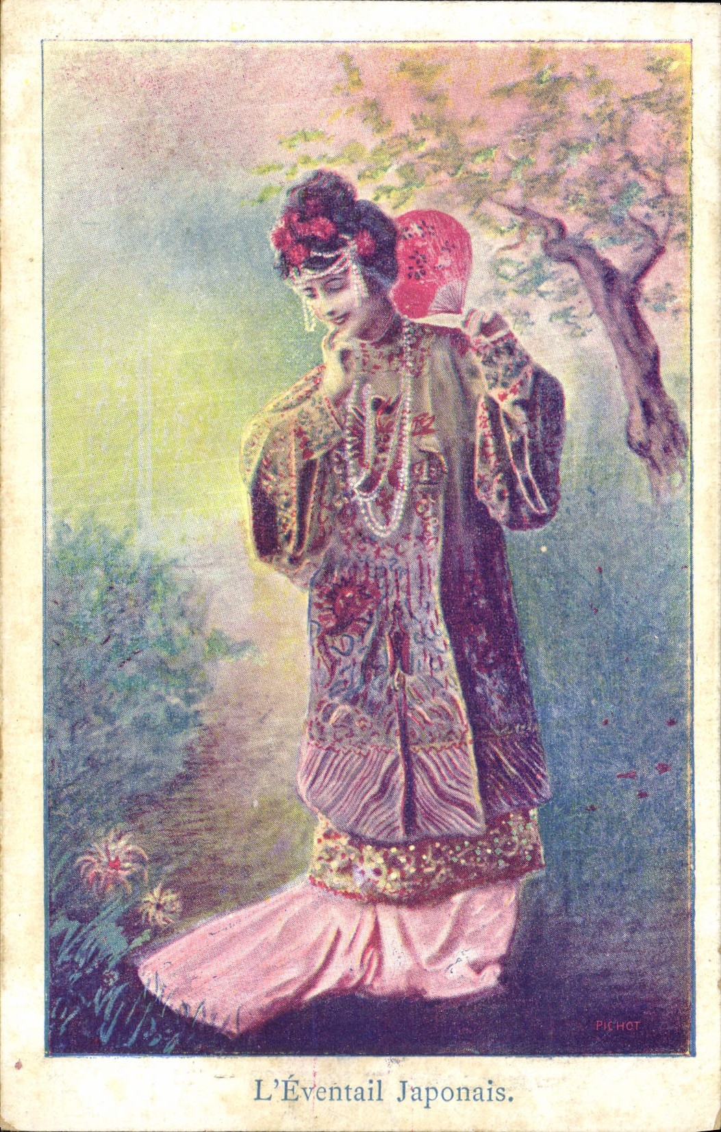 VINTAGE POSTCARD Fantasy Woman the Japanese range Japanese Japan