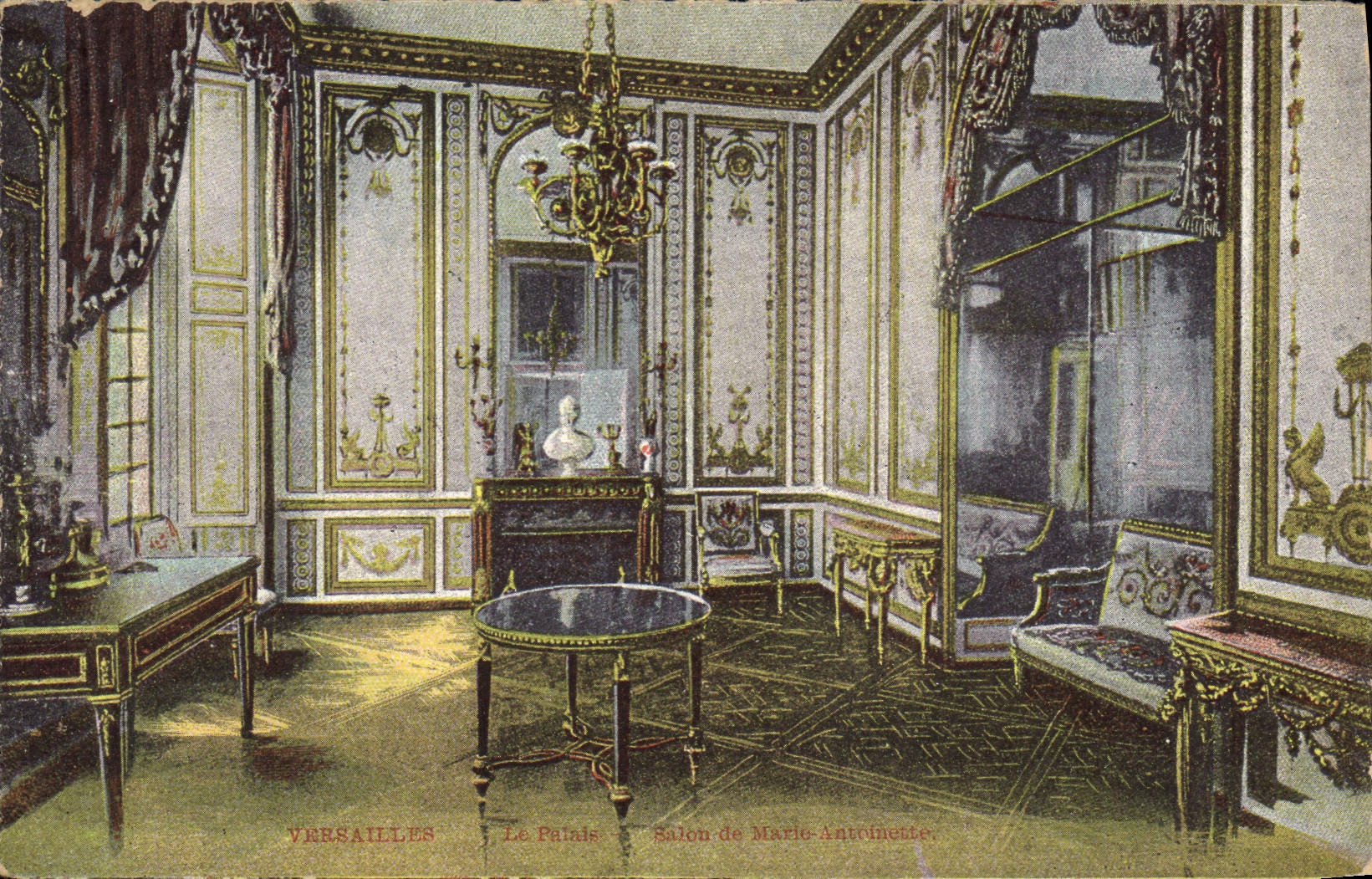 VINTAGE POSTCARD Versailles the palate Living room of Marie Antoinette