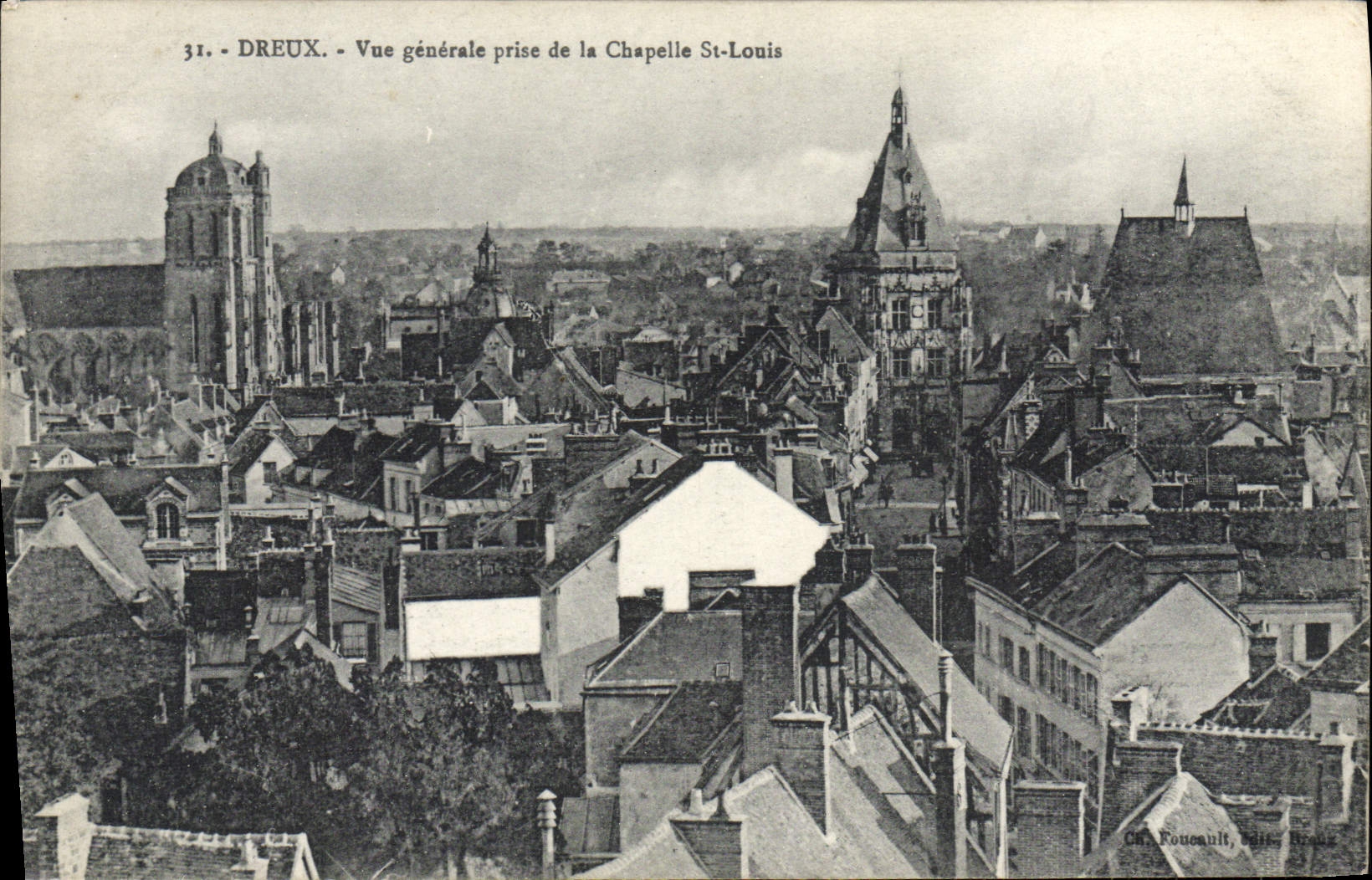 CPA Dreux Vue Generale Prise de la Chapelle St Louis