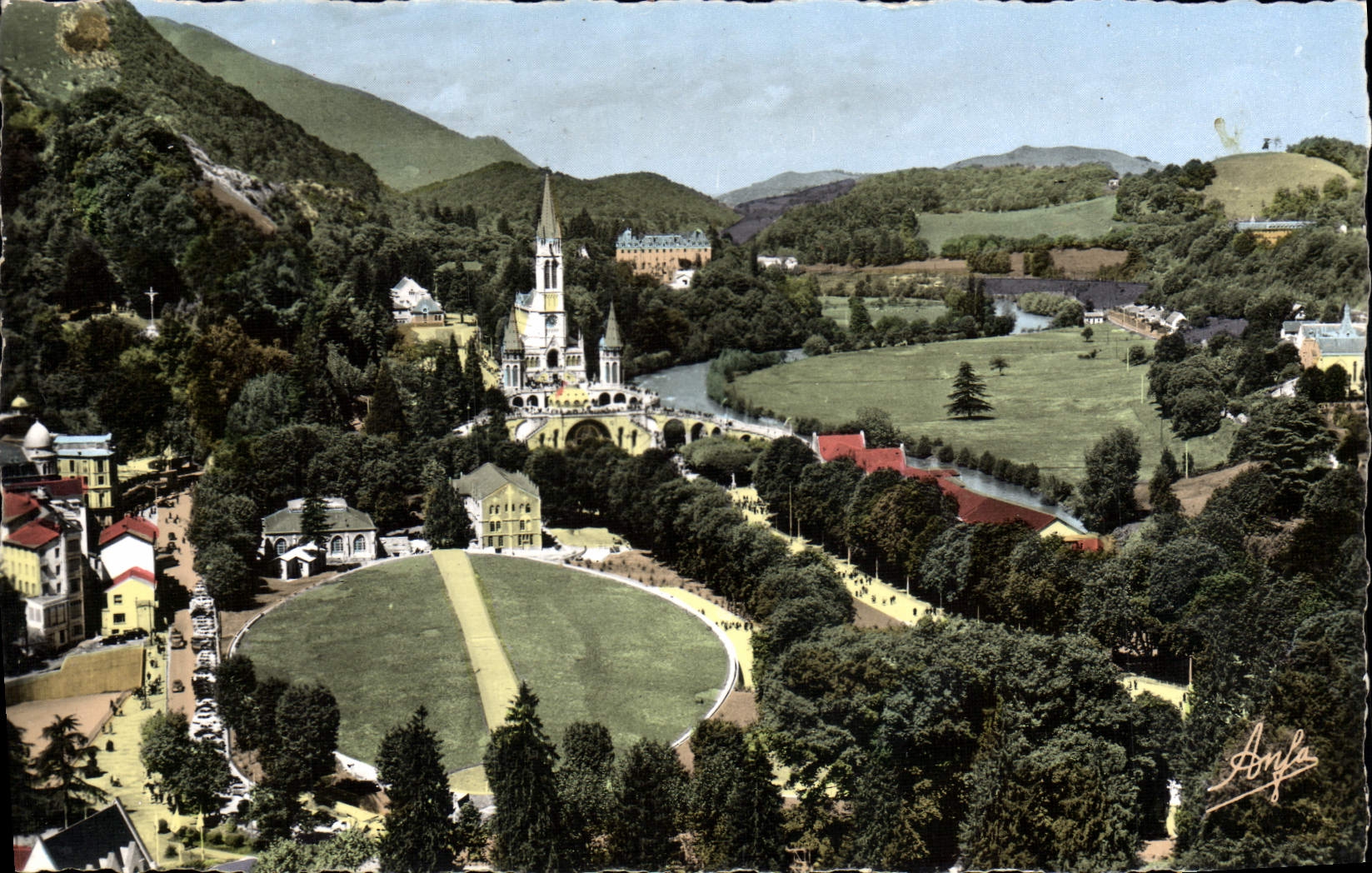 MODERN CARD Heavy View of the Two Basilicas