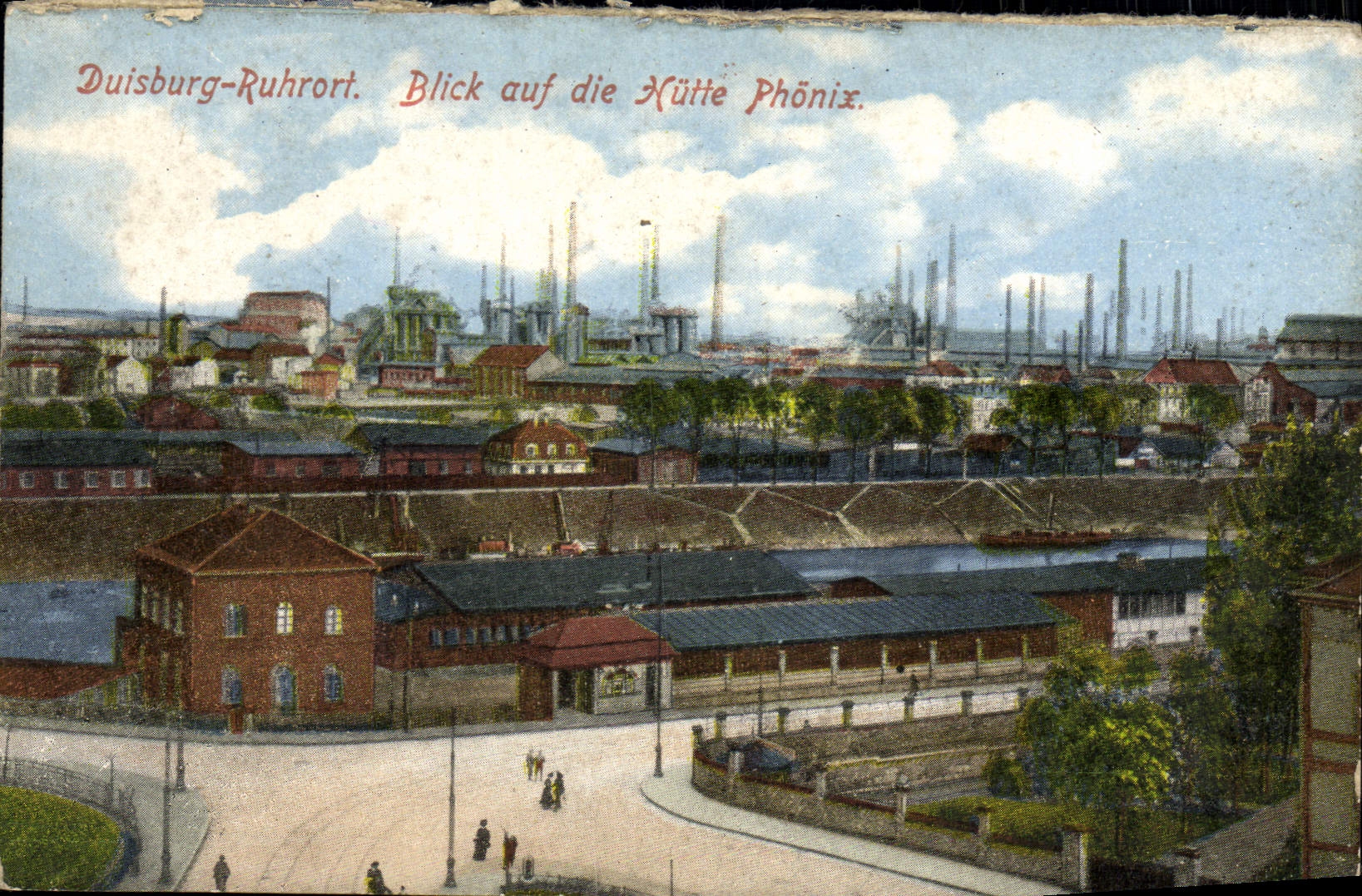 CPA Duisburg Ruhrort Blick auf die Hutte Phonix