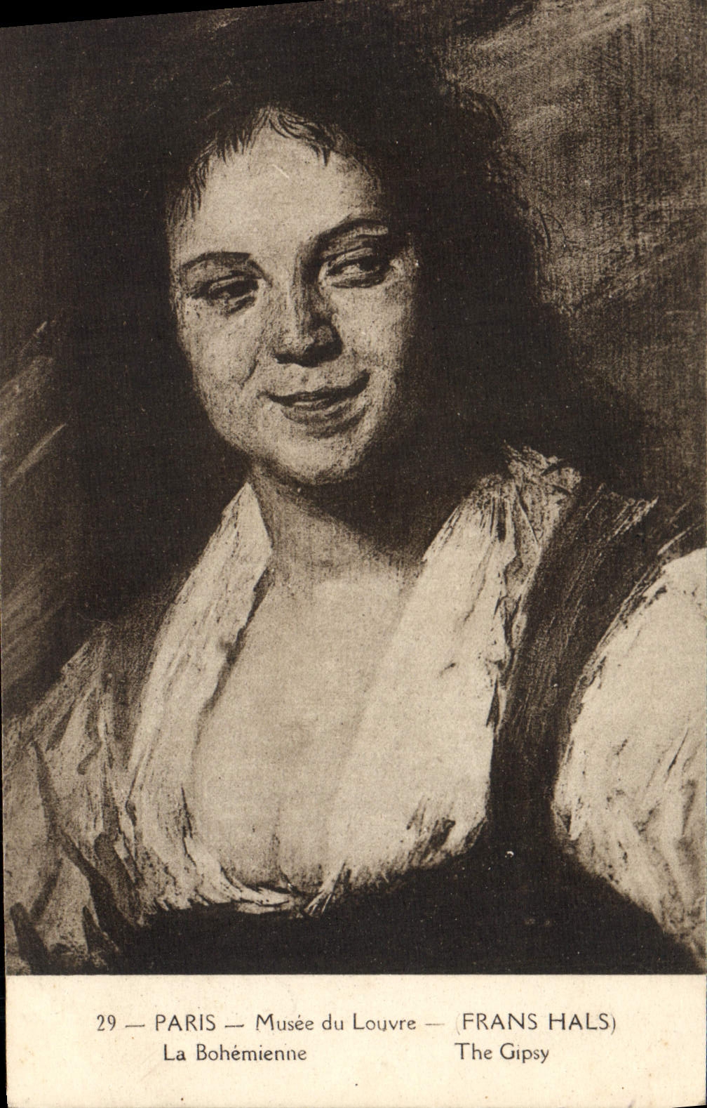 VINTAGE POSTCARD Paris Museum of Louvre the Gipsy Frans Halls