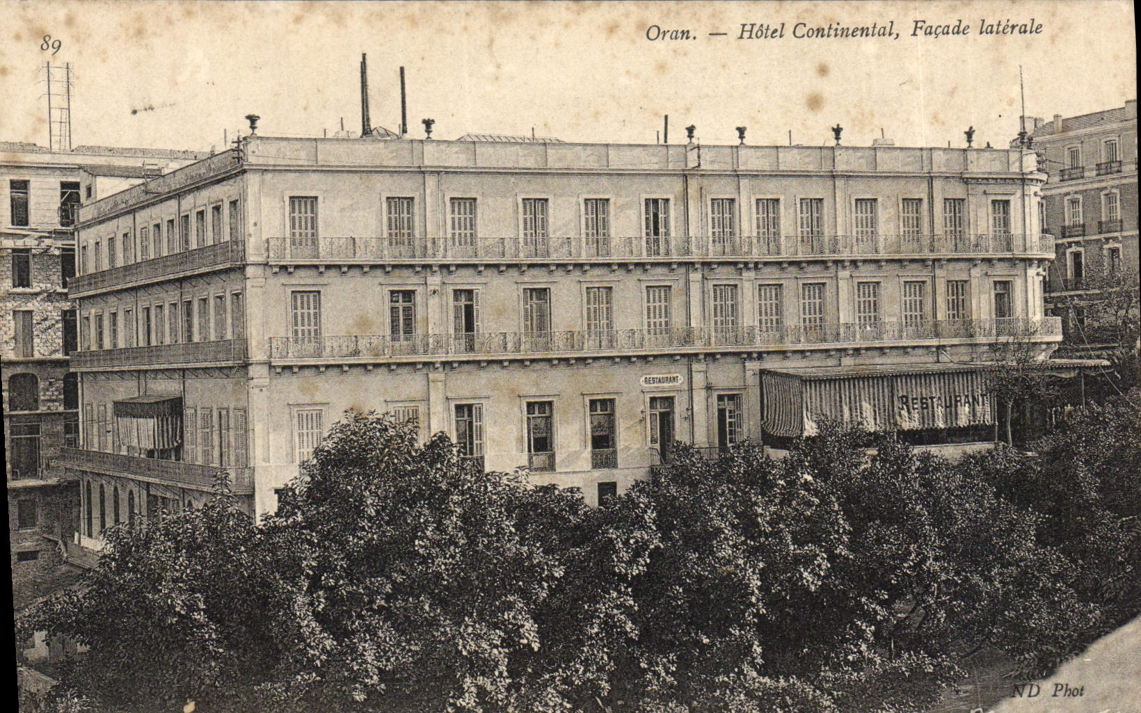 CPA Oran Hotel Continental Facade Laterale