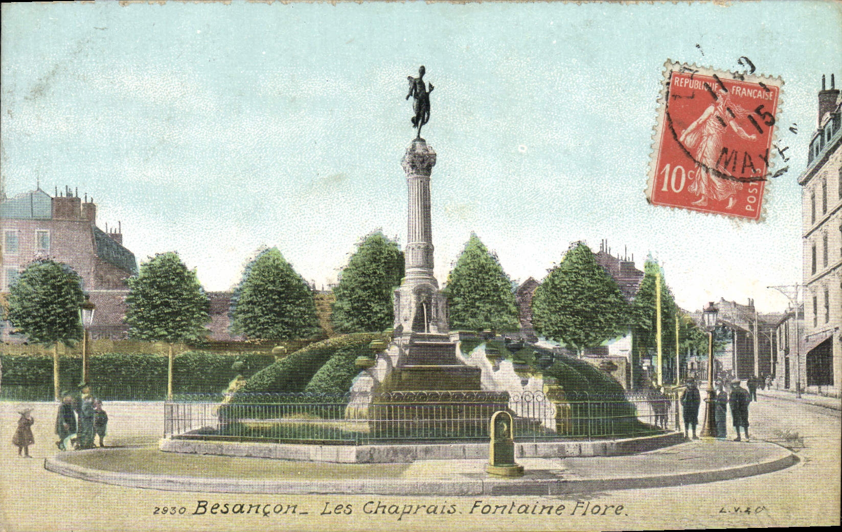 CPA Besancon Les Chaprais Fontaine Flore