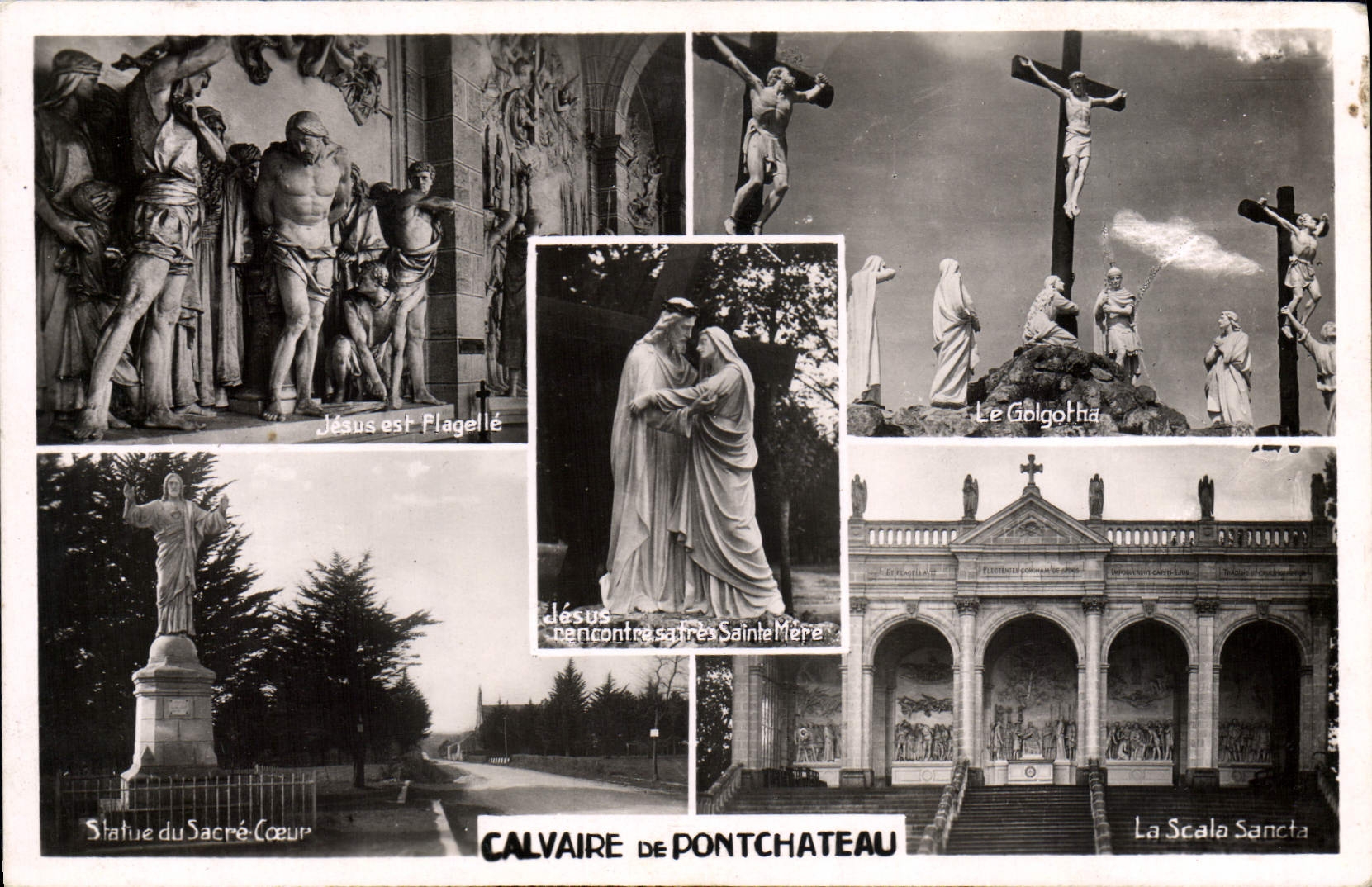 CPM Calvaire De Pontchateau Jesus est flagelli Le Golgotha La Scala Sancta Sacre Coeur