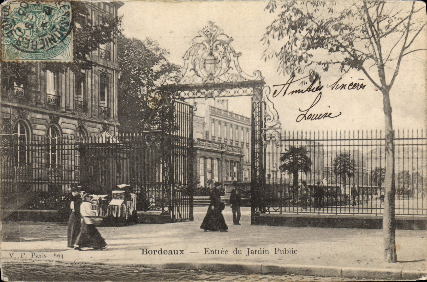 CPA Bordeaux Entree du Jardin Public