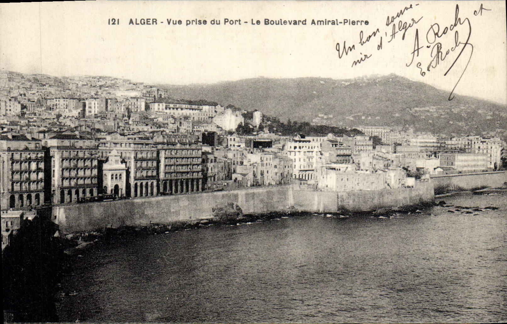 CPA Alger Vue Prise Du Port Le Boulevard Amiral Pierre