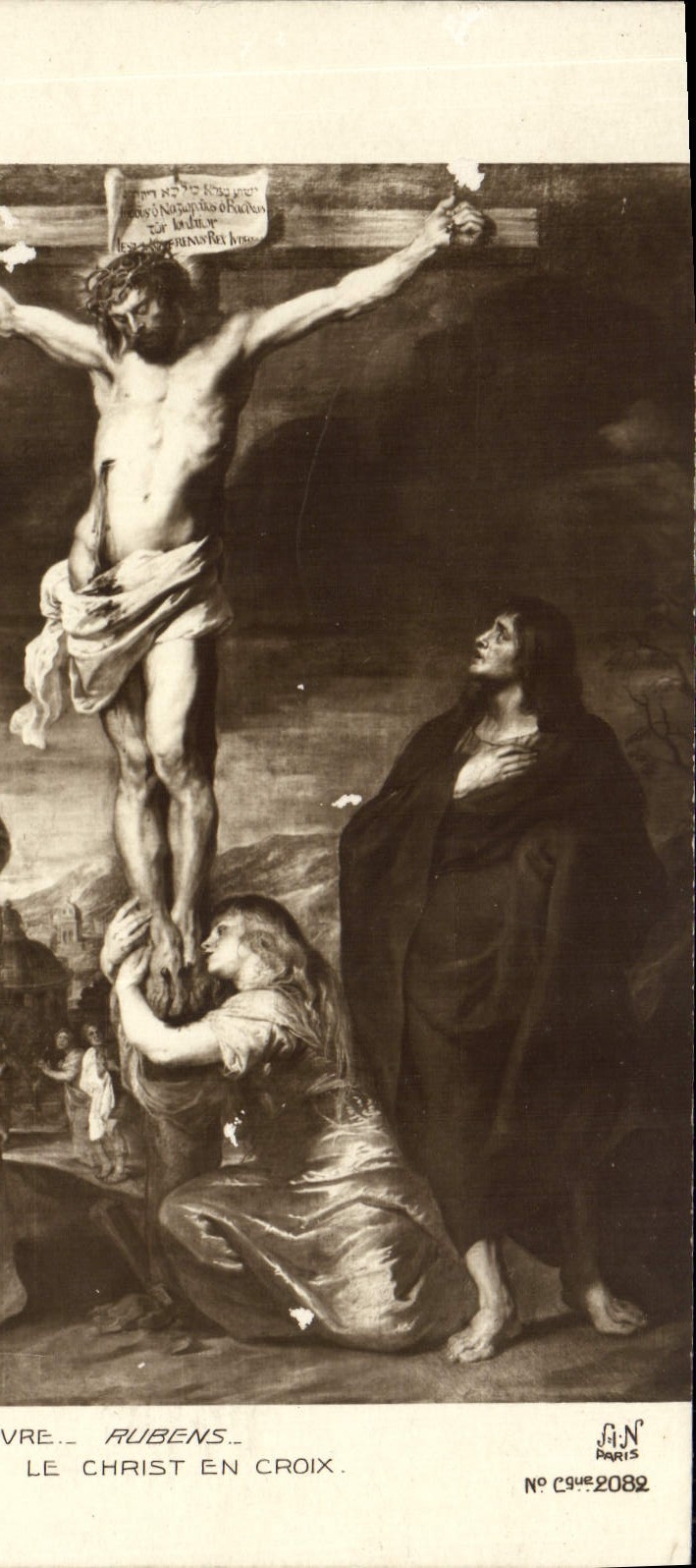 VINTAGE POSTCARD Rubens Christ In Cross Museum of Louvre Paris