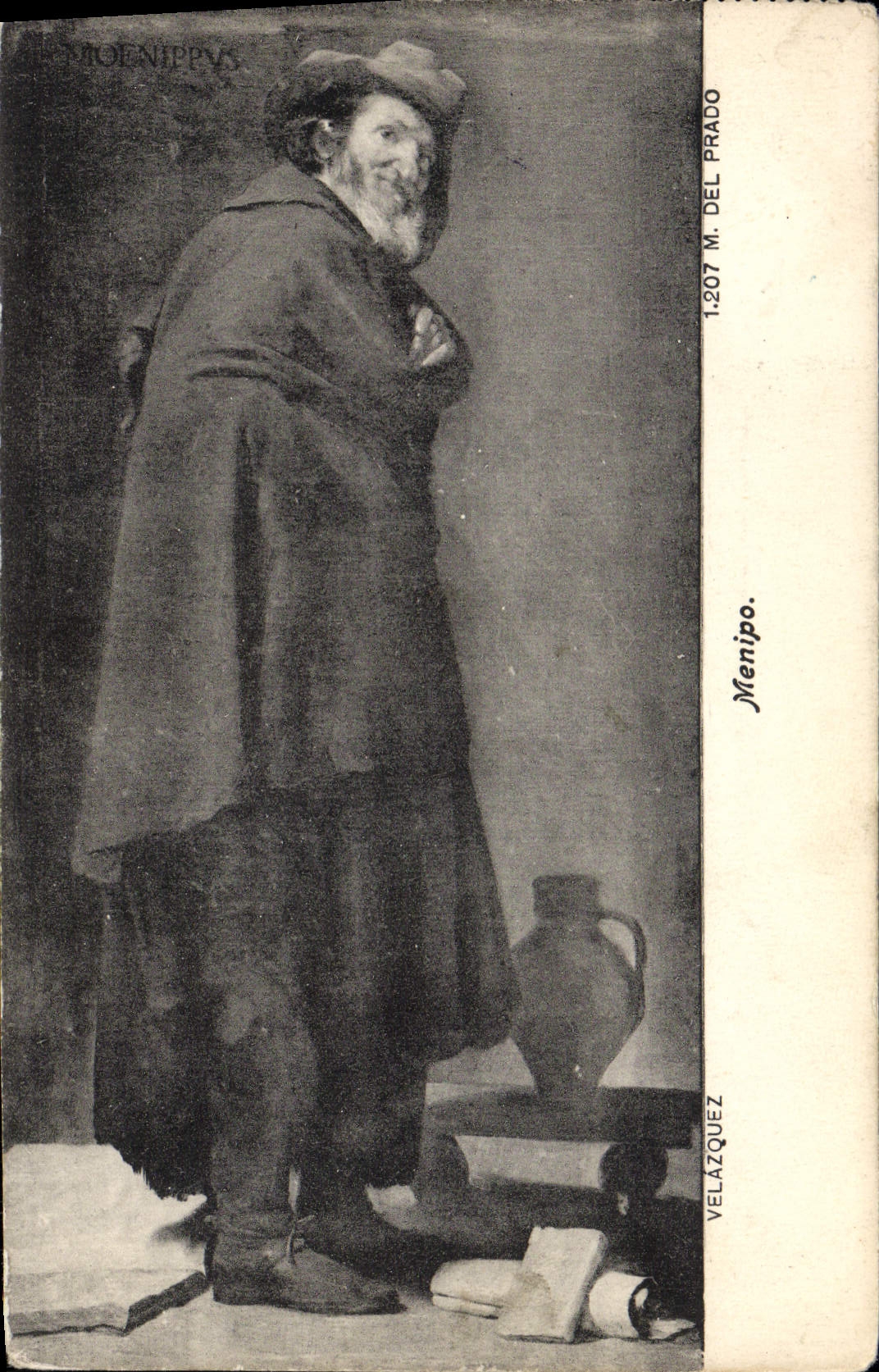 VINTAGE POSTCARD Velazquez Menipo Del Prado