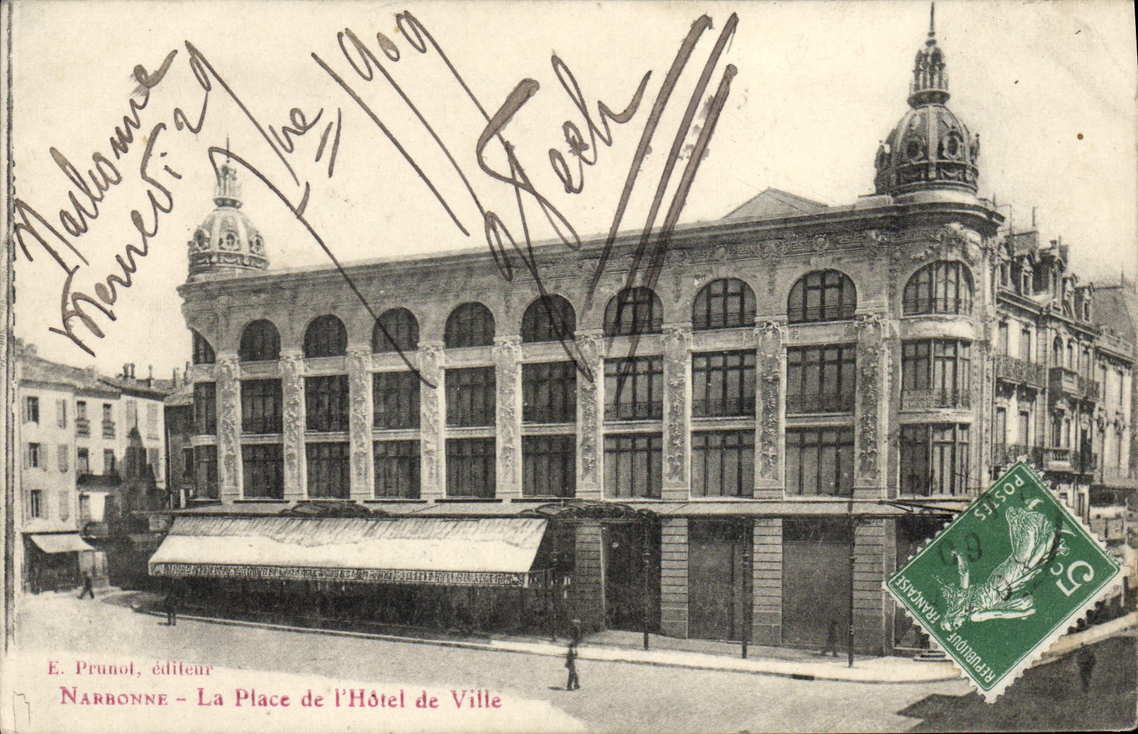 CPA Norbonne La Place De I'Hotel De Ville
