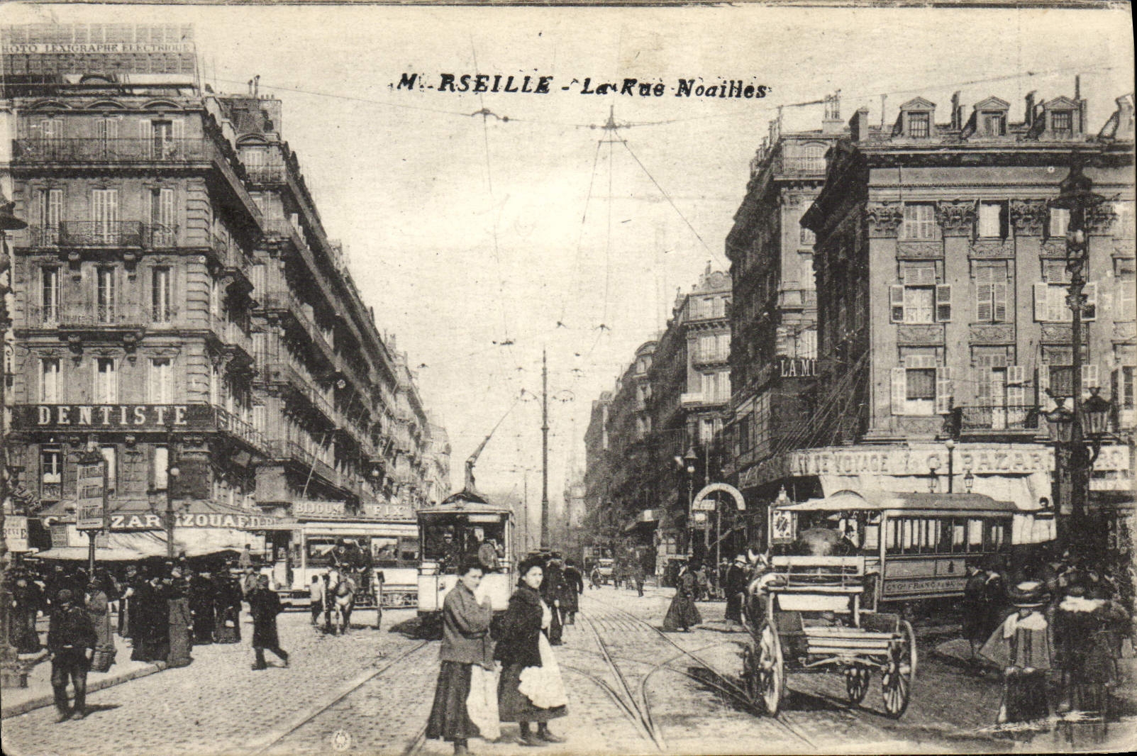 CPA Marseille Le Rue Noailles Tramway