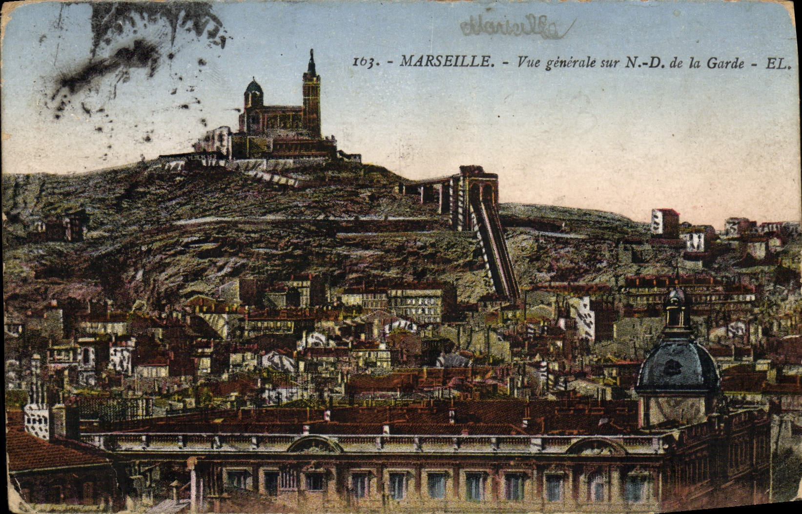 CPA Marseille Vue Generale Sur ND De La Garde