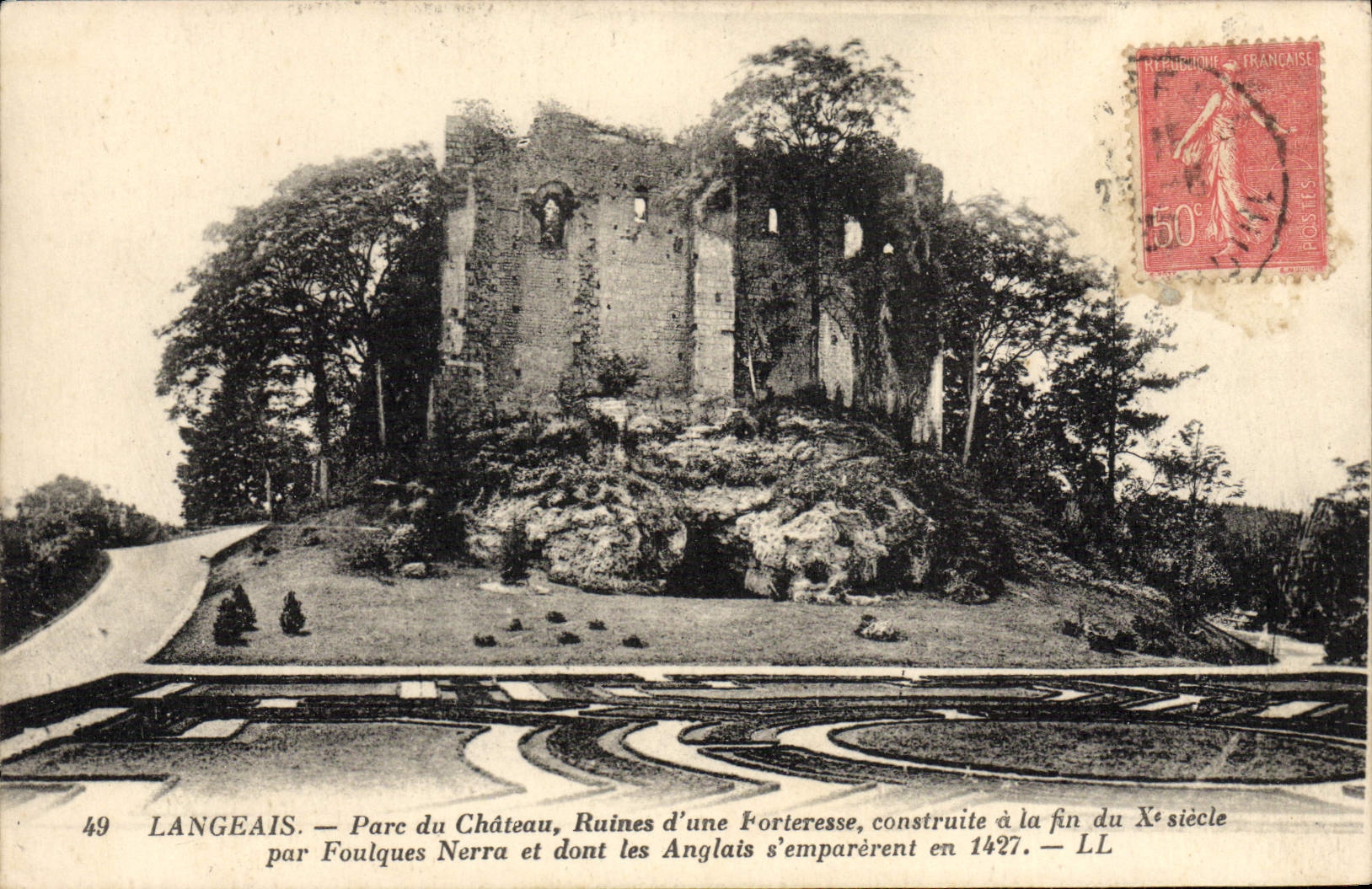 CPA Langeais Parc Du Chateau Ruines D'Une Forteresse