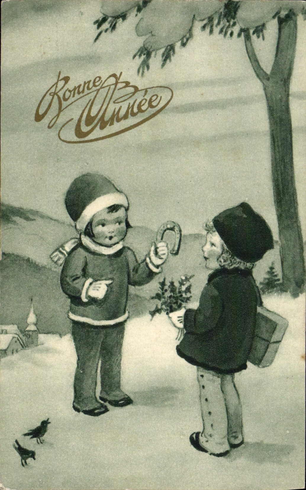 CPA Fantaisie Enfants Bonne Annee