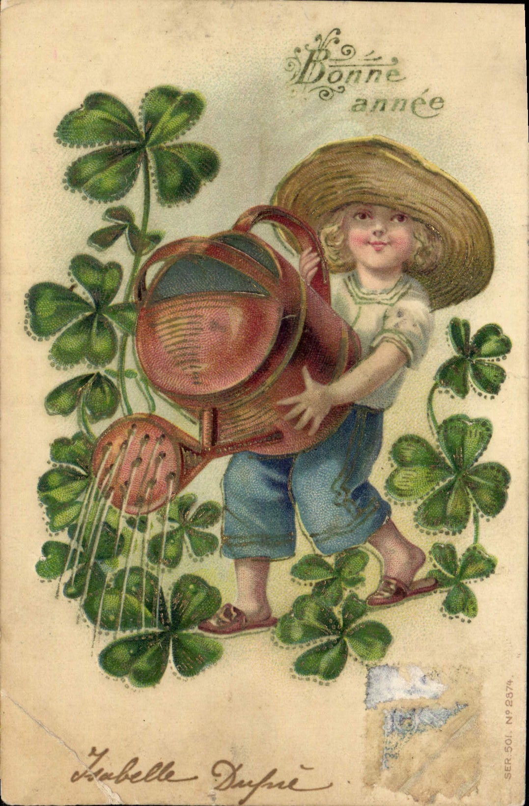 CPA Fantaisie Enfant Trefle