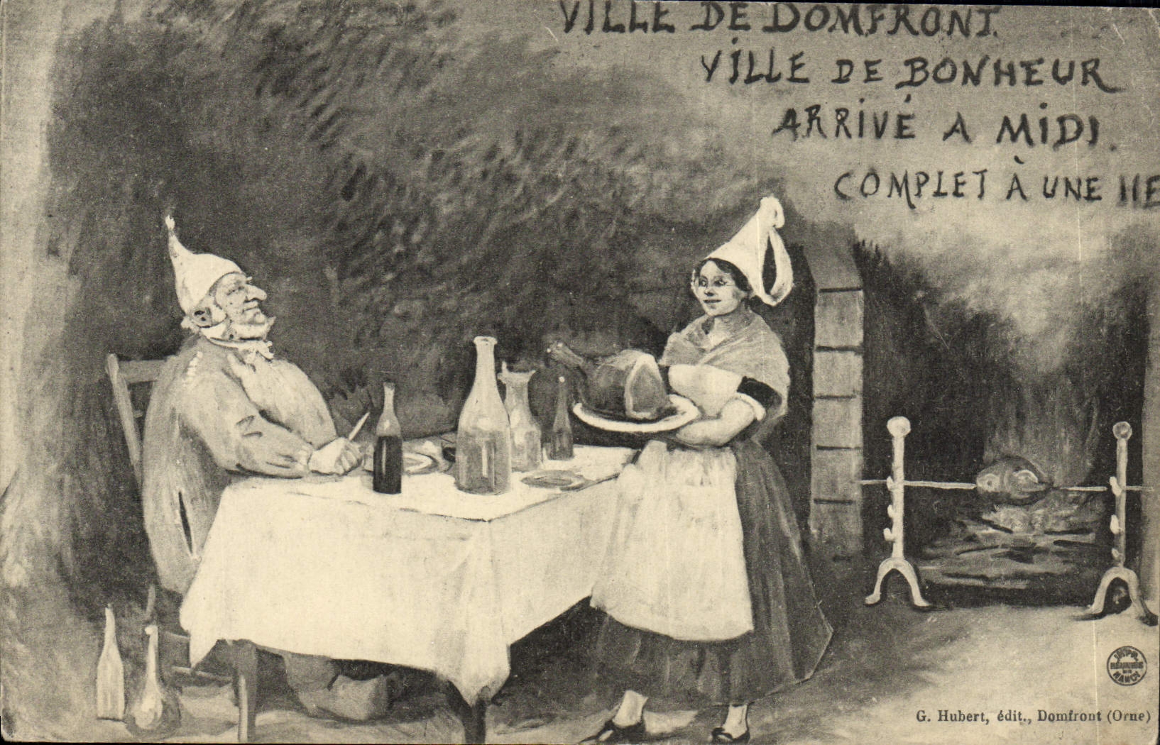 VINTAGE POSTCARD Fantasy Town of Domfront