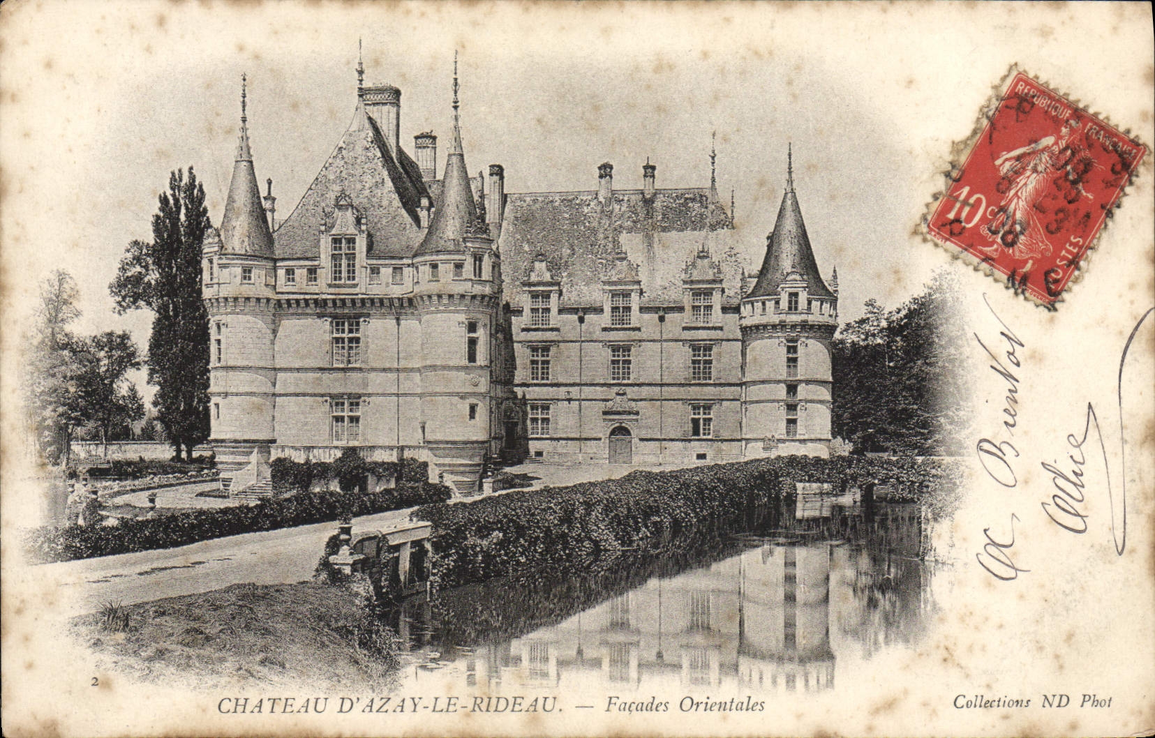 POSTAL Azay de la VENDIMIA el castillo de la cortina