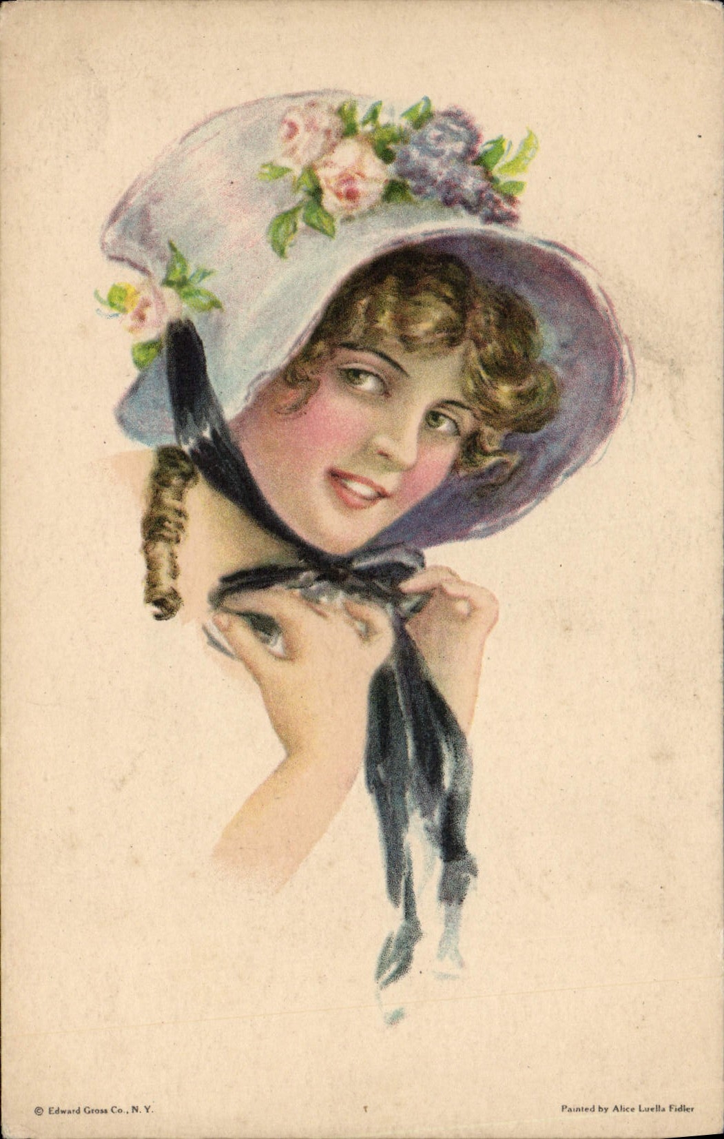 VINTAGE POSTCARD Fantasy Woman