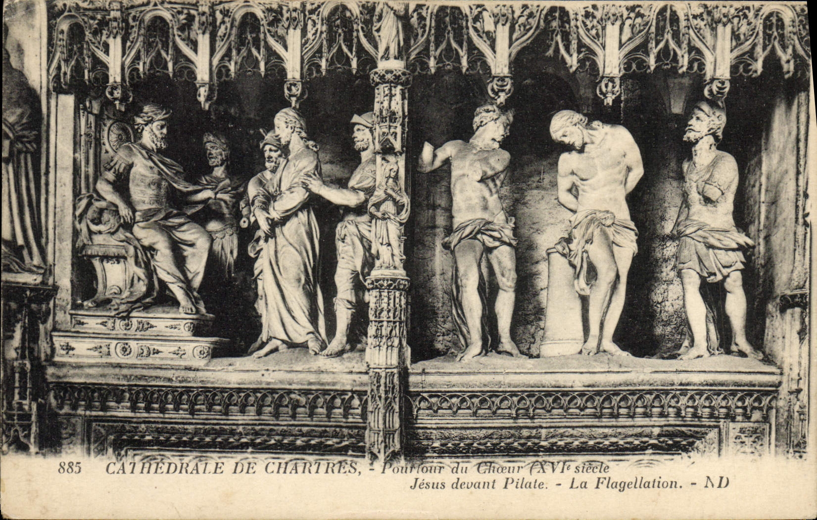 CPA Cathedrale de Chartres Pourtour du choeur Jesus devant Pilate La flagellation