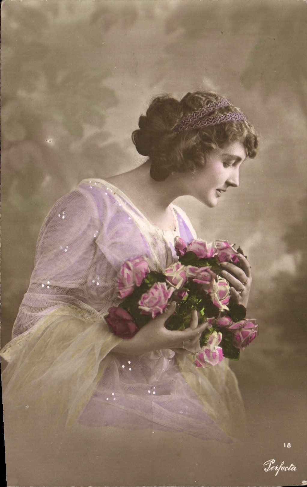 VINTAGE POSTCARD Fantasy Woman