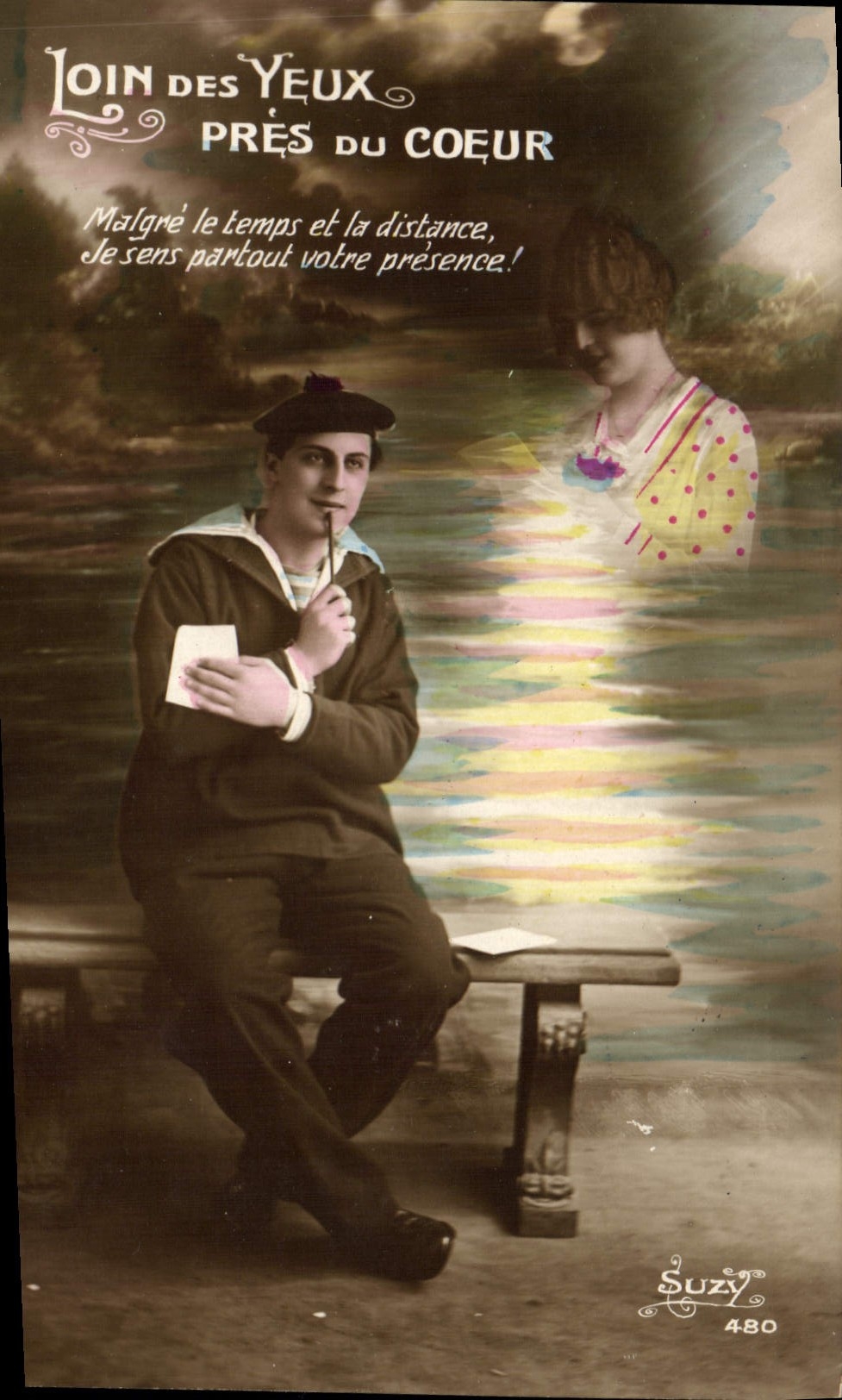 VINTAGE POSTCARD Fantasy Woman Sailor