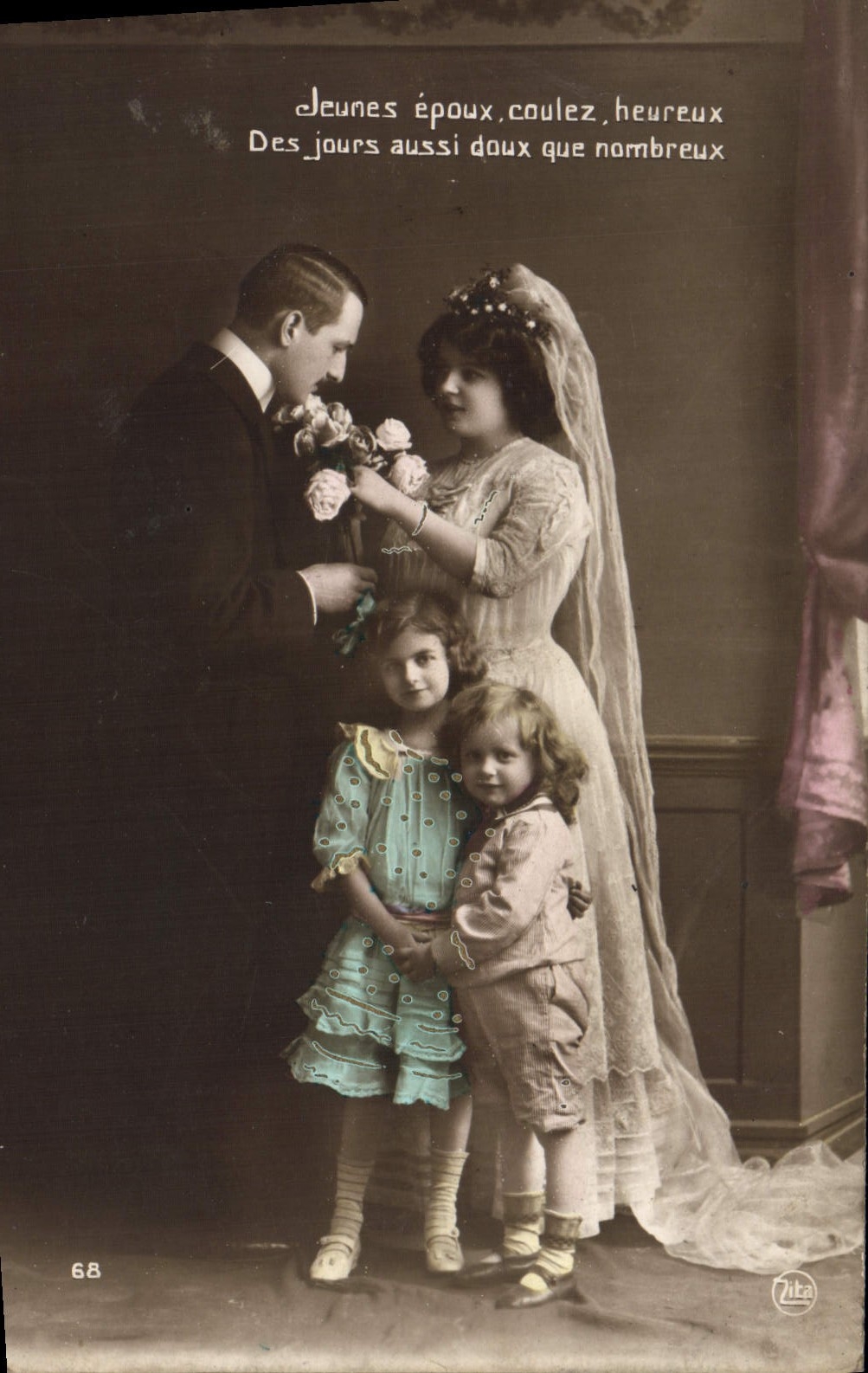 CPA Fantaisie Femme Enfants Mariage