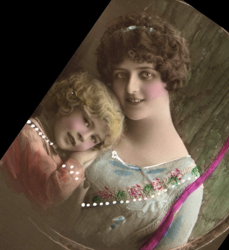 Esposa del niño de la fantasía de la POSTAL de la VENDIMIA