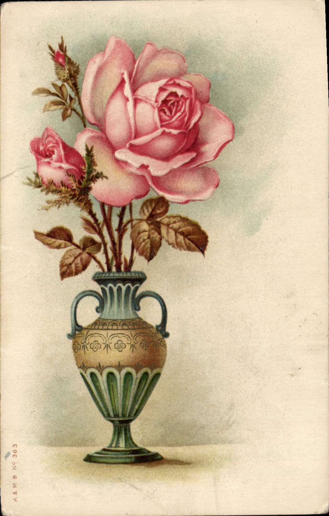 Flores de la fantasía de la POSTAL de la VENDIMIA