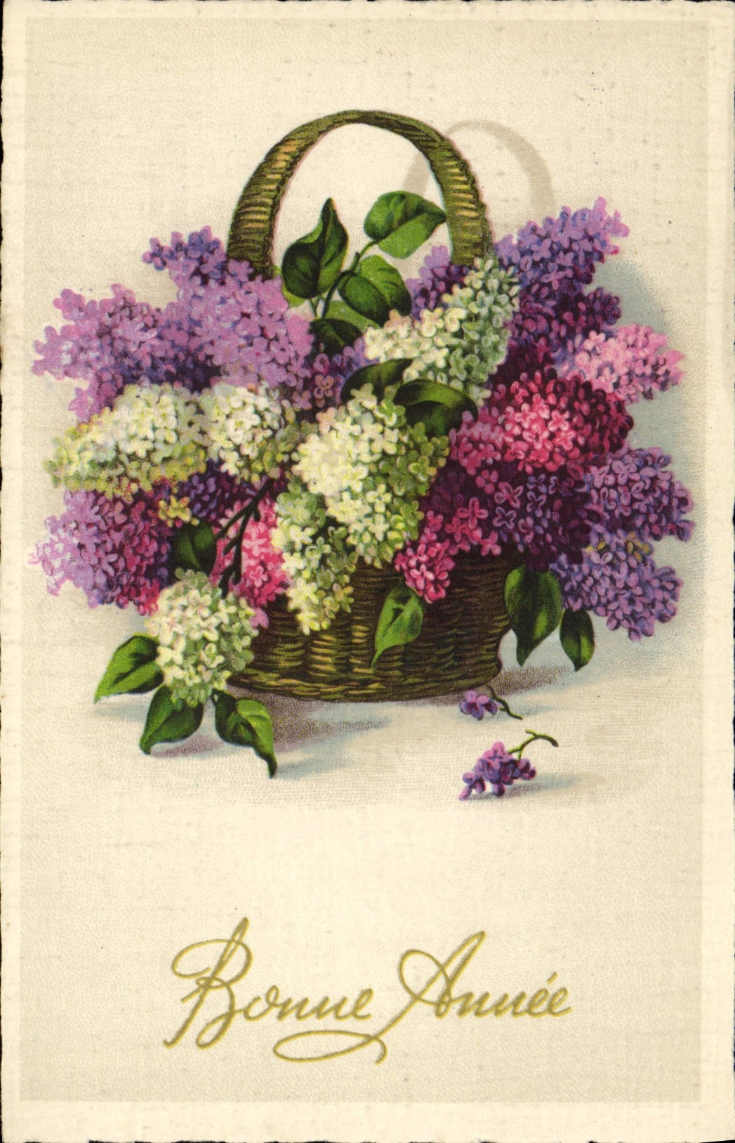 Flores de la fantasía de la POSTAL de la VENDIMIA