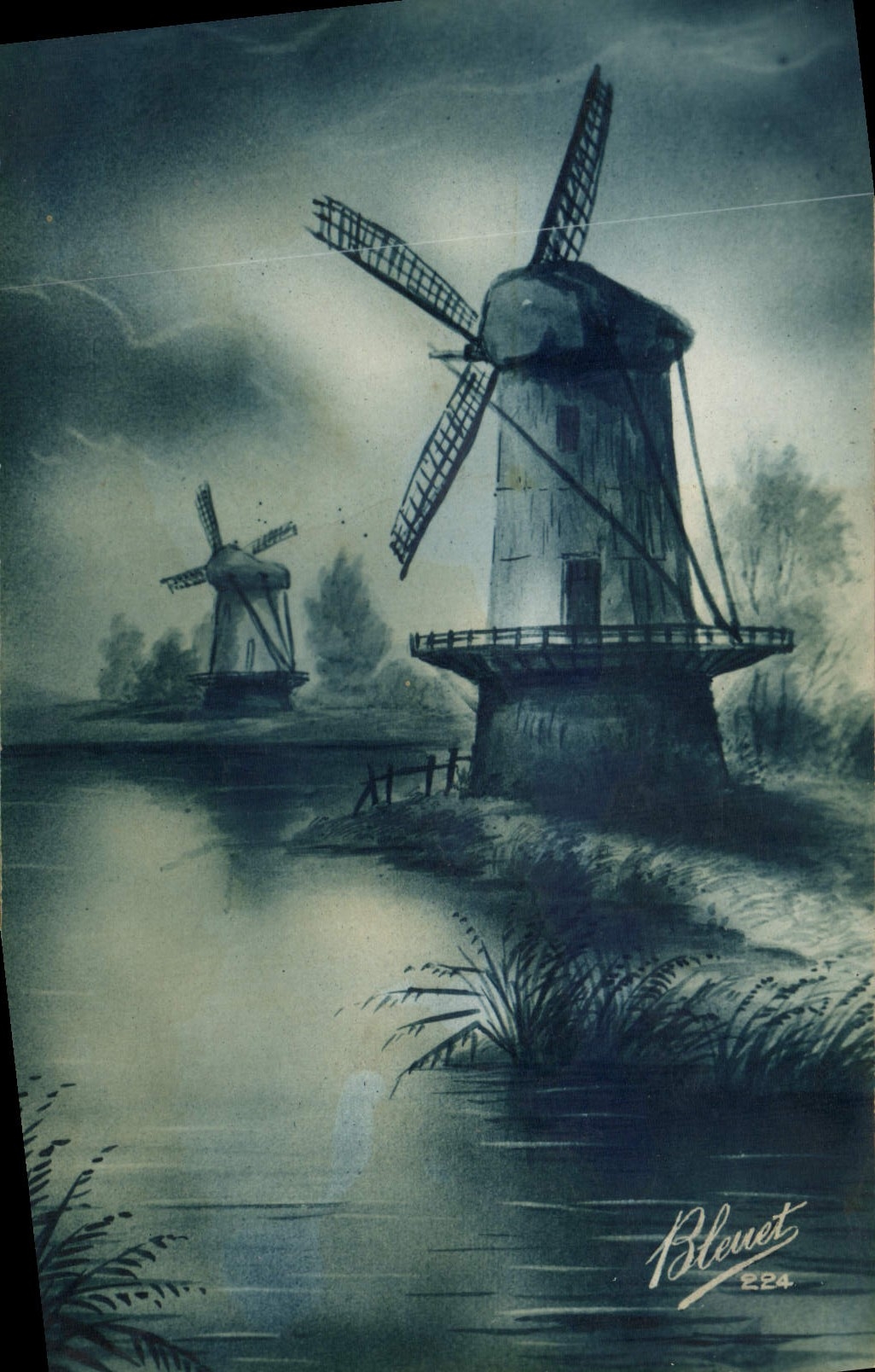 VINTAGE POSTCARD Fantasy Windmill