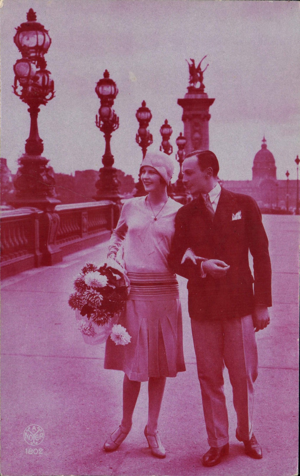 VINTAGE POSTCARD Fantasy Paris Woman