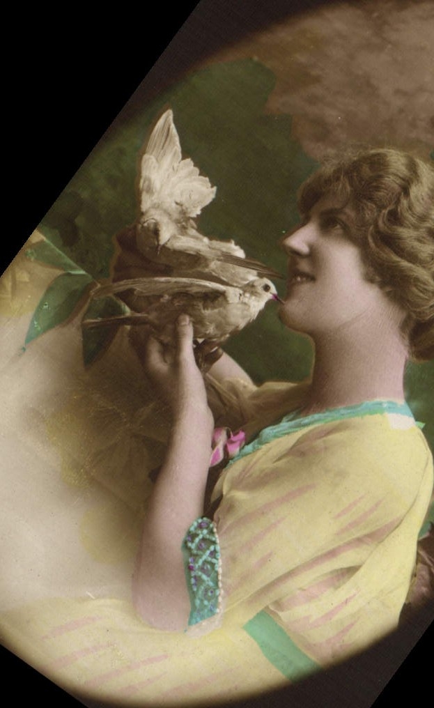 VINTAGE POSTCARD Fantasy Woman Transport of love