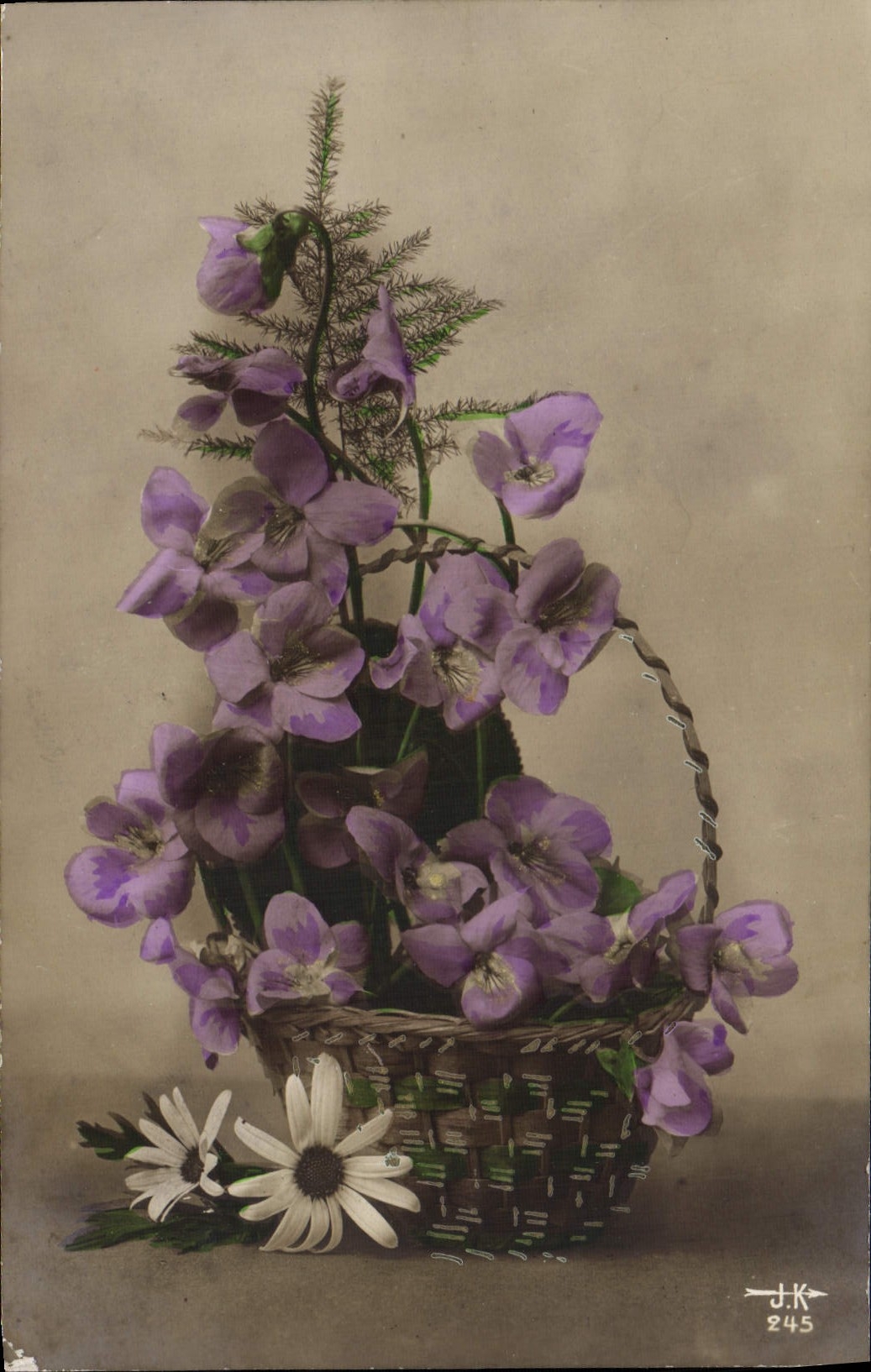 Flores de la fantasía de la POSTAL de la VENDIMIA