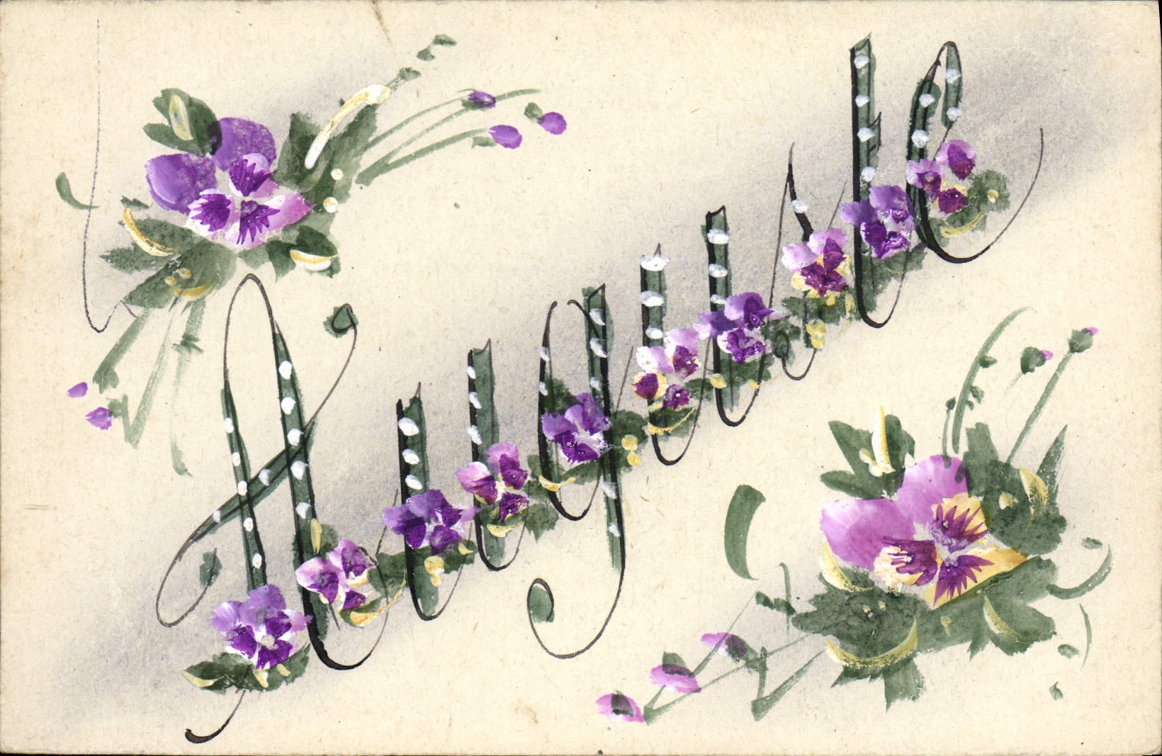 VINTAGE POSTCARD Fantasy Flowers Auguste