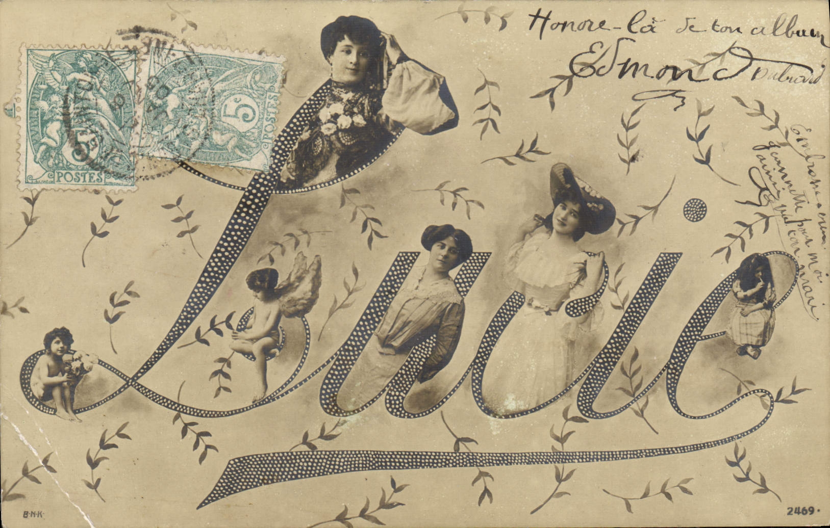 VINTAGE POSTCARD Fantasy Lucie Women