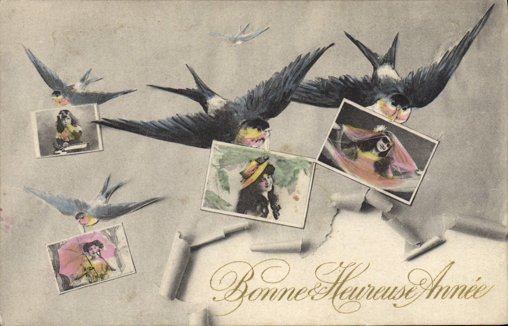 CPA Fantaisie Femmes Hirondelles