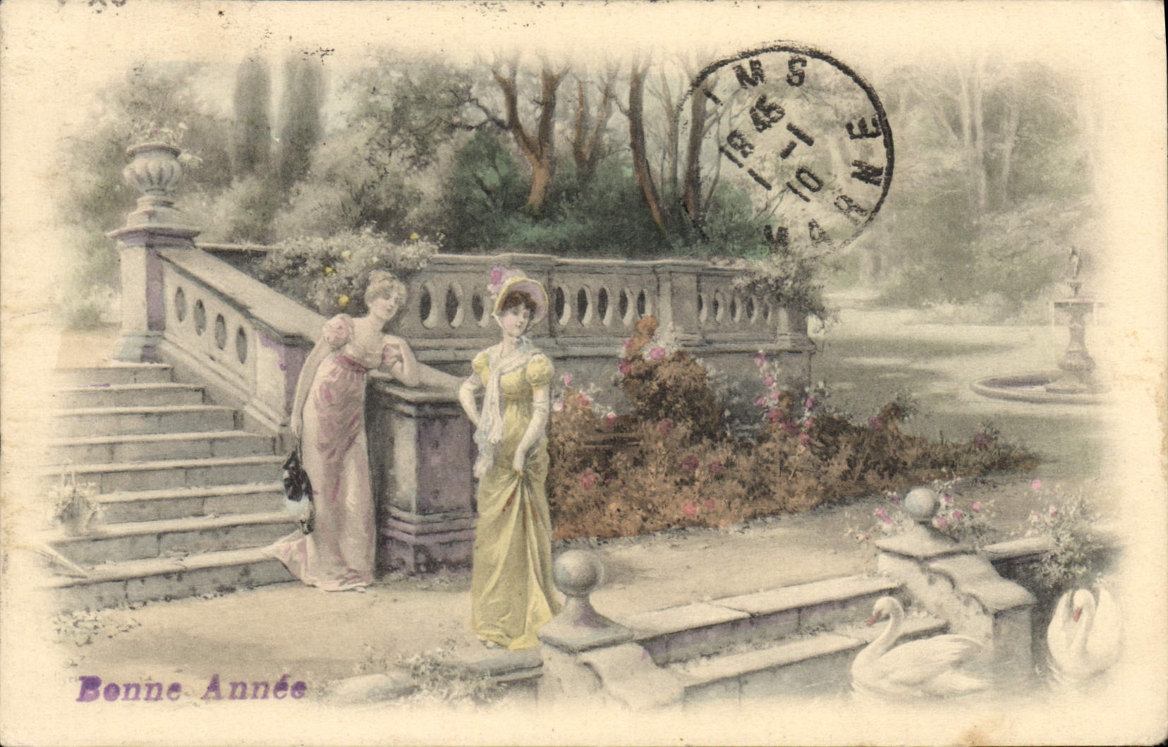 Mujeres de la fantasía de la POSTAL de la VENDIMIA