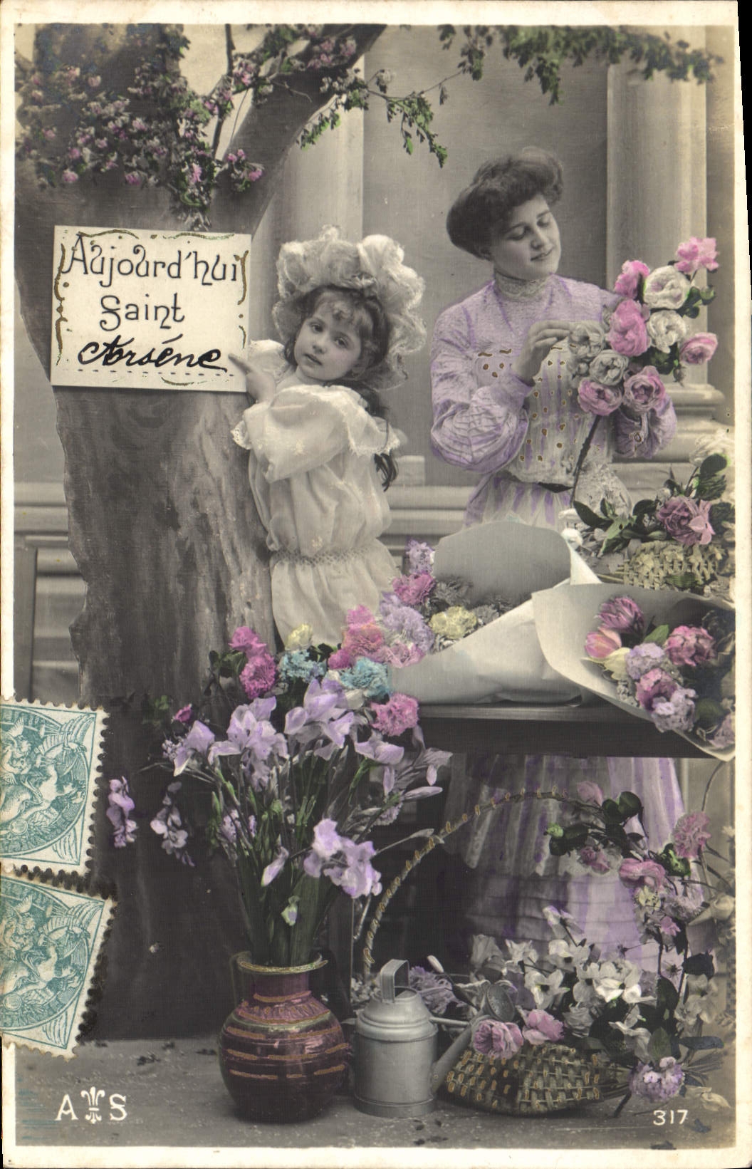 VINTAGE POSTCARD Fantasy Child wife Arsene