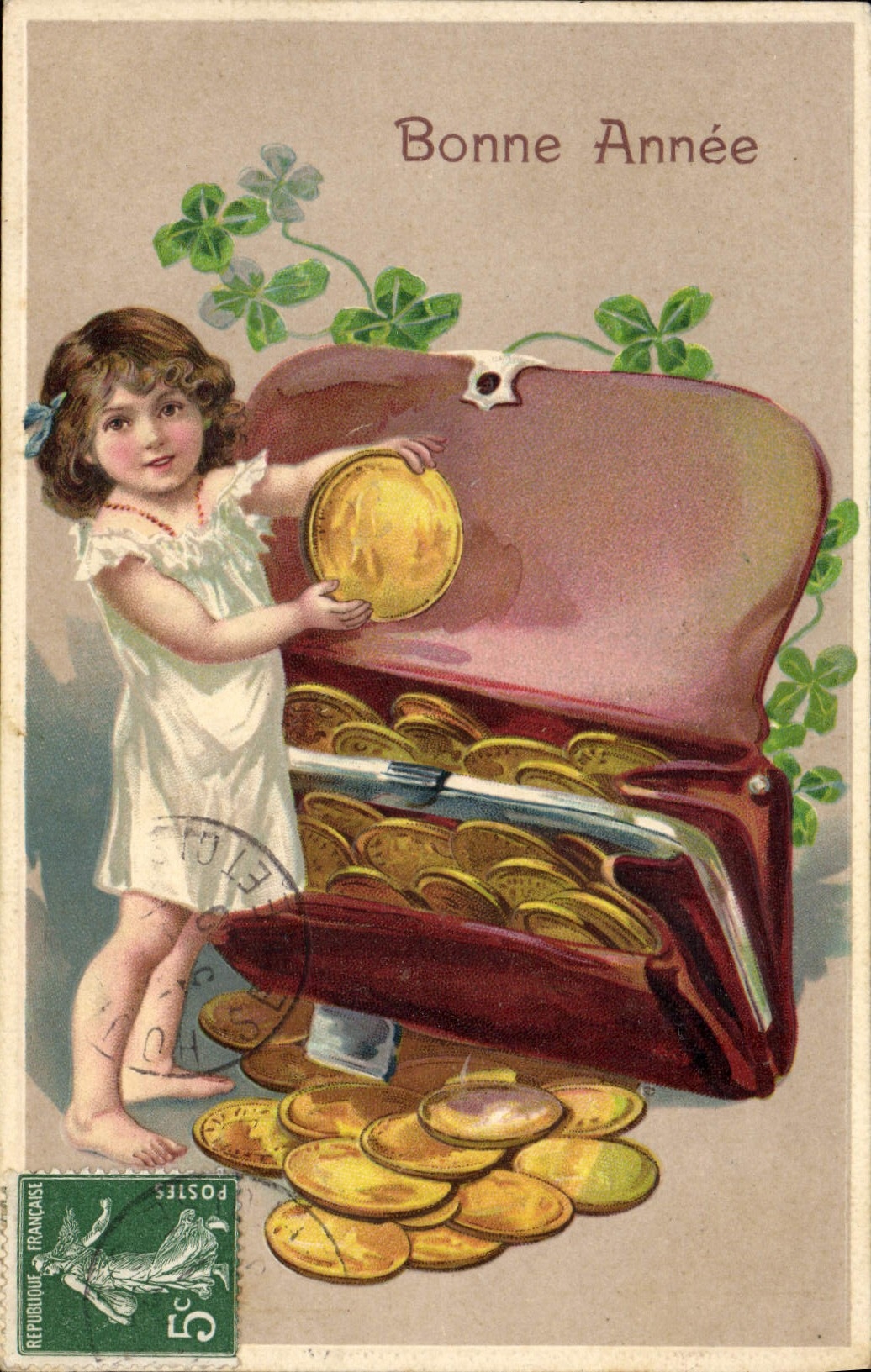 CPA Fantaisie Enfant Pieces de monnaie