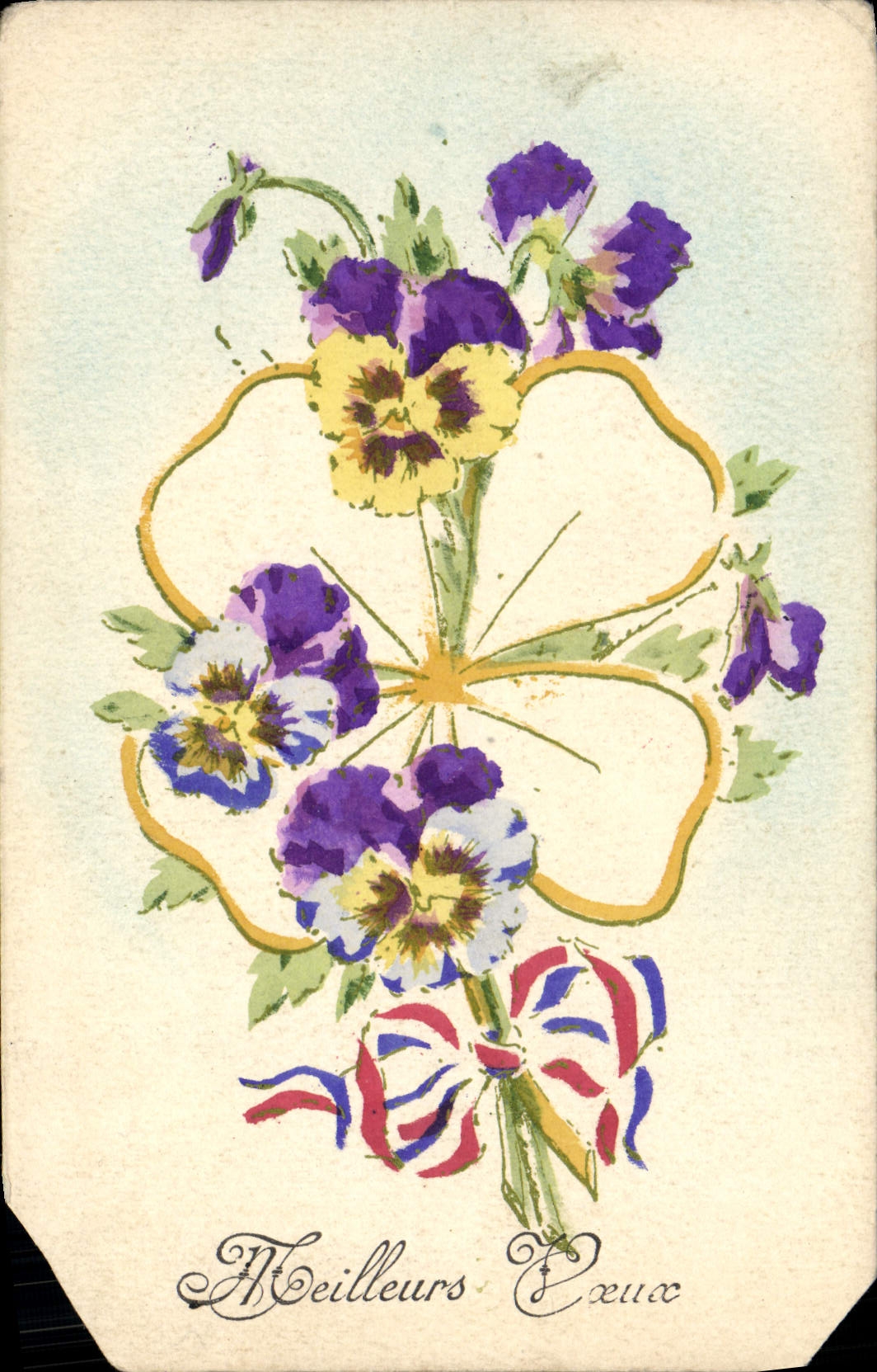 Flores de la fantasía de la POSTAL de la VENDIMIA