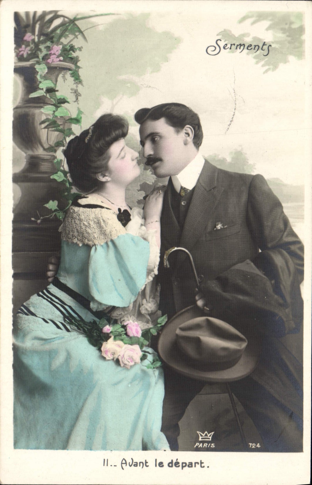 CPA Fantaisie Femme Avant de depart 