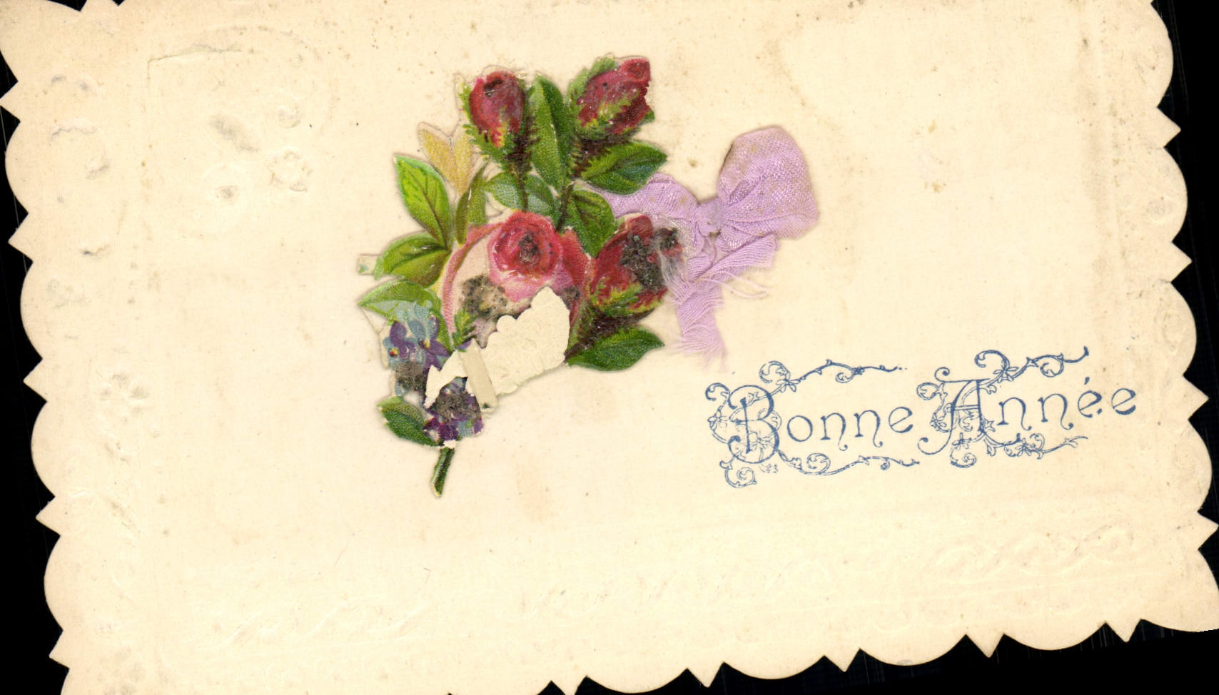 Flores de la fantasía de la POSTAL de la VENDIMIA