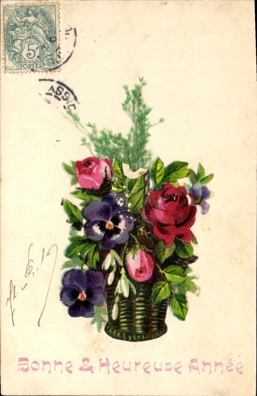 VINTAGE POSTCARD Fantasy Flowers