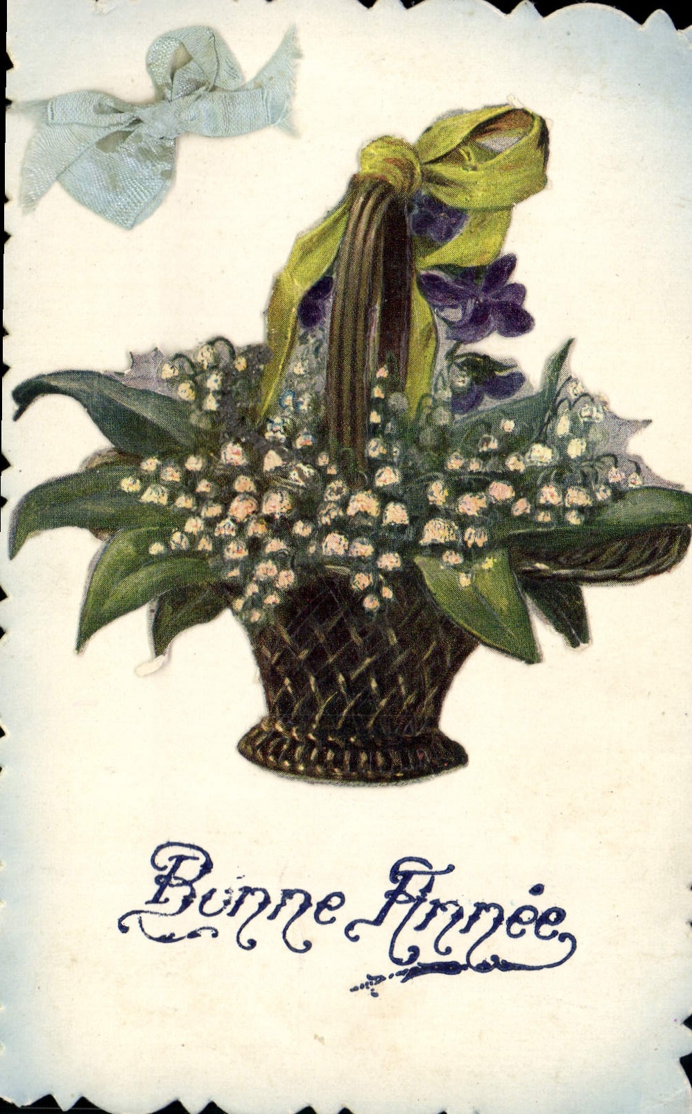 La fantasía de la POSTAL de la VENDIMIA florece el lirio de los valles