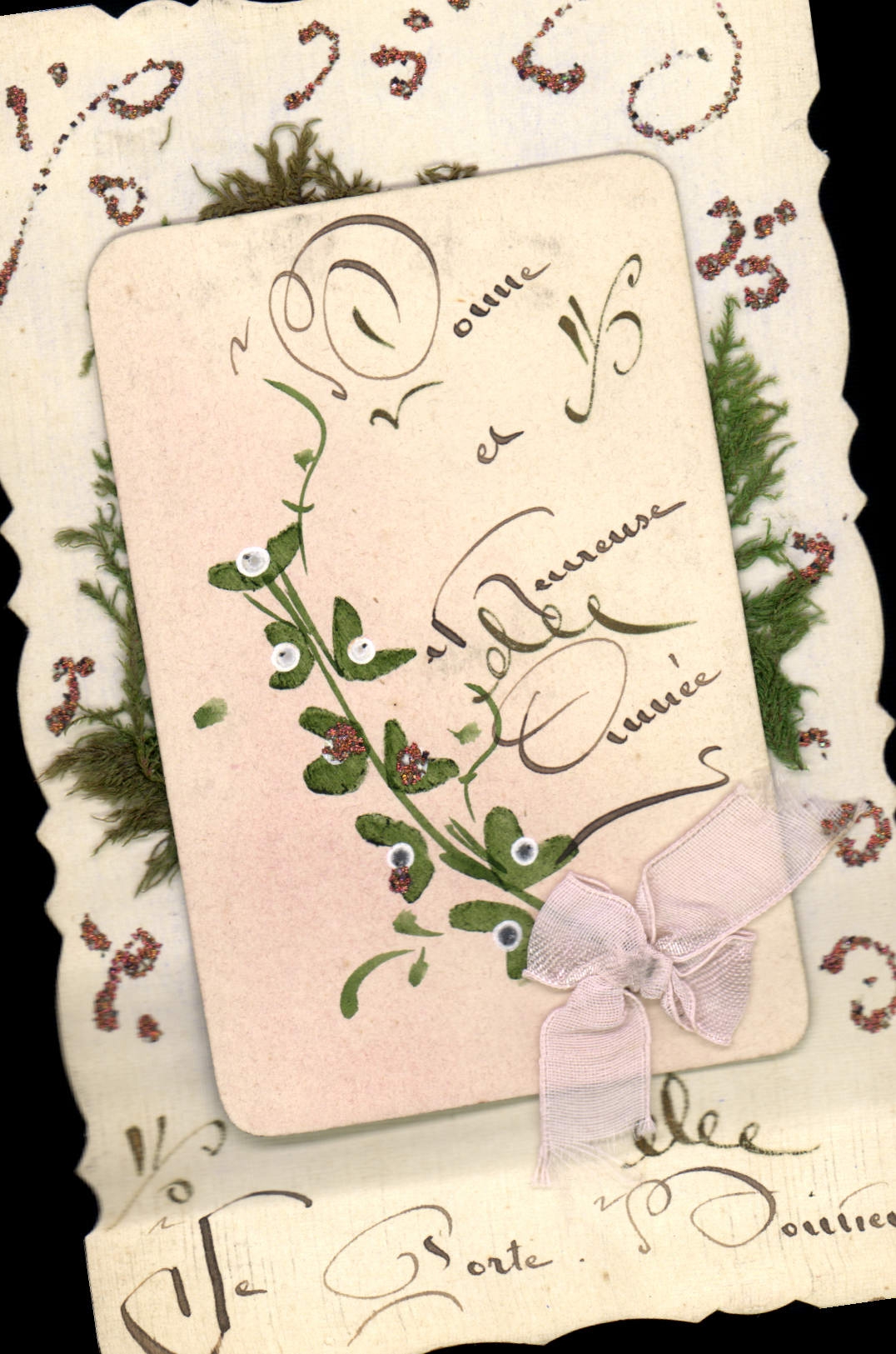 Flores de la fantasía de la POSTAL de la VENDIMIA