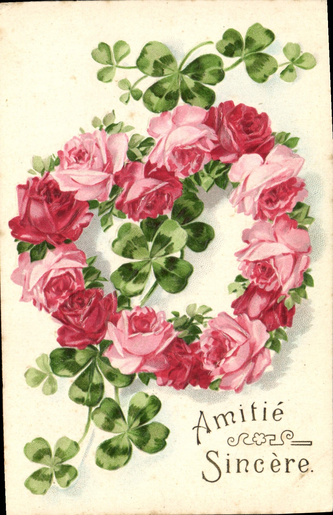 La fantasía de la POSTAL de la VENDIMIA florece el trébol