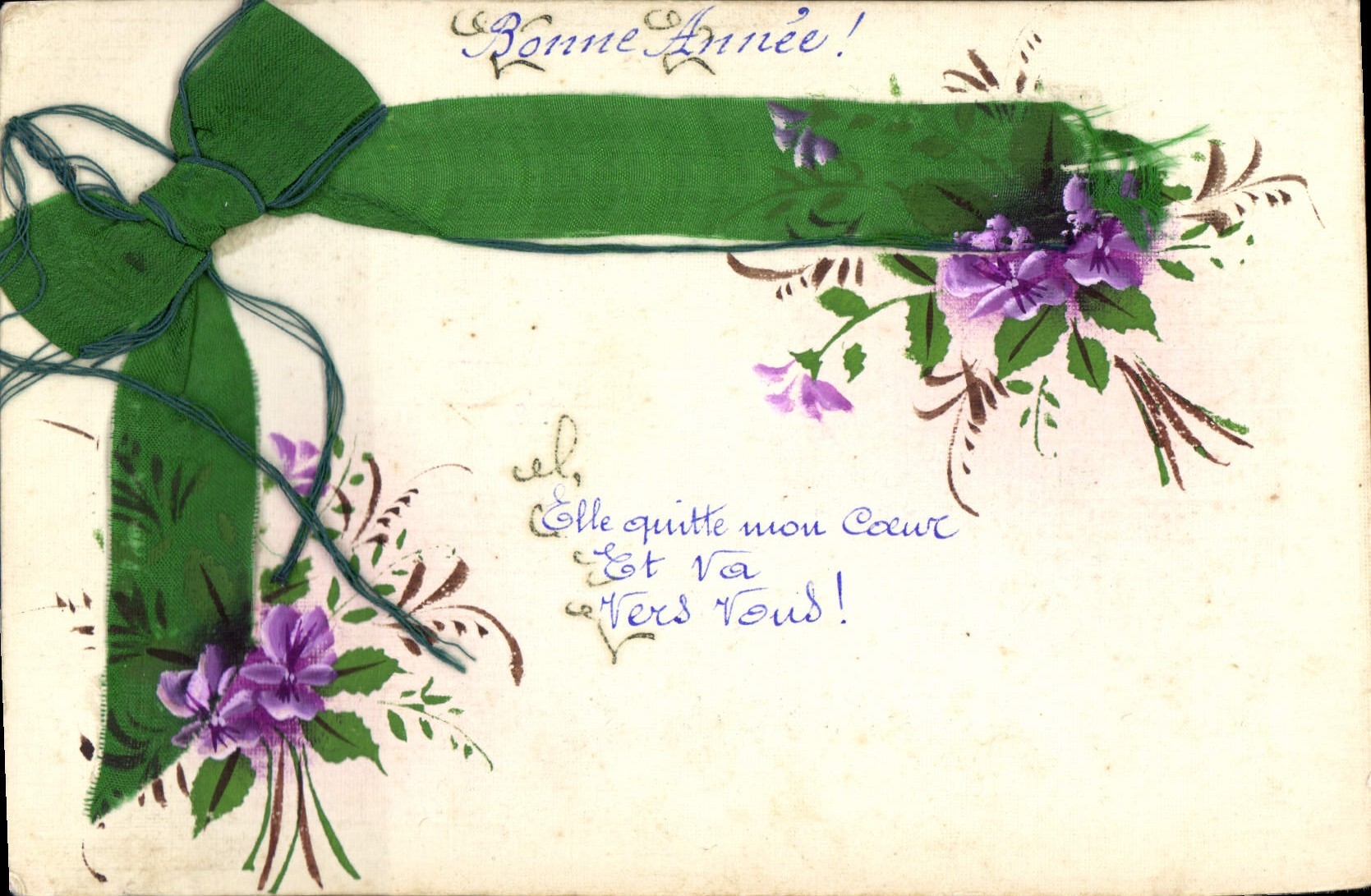 Flores de la fantasía de la POSTAL de la VENDIMIA