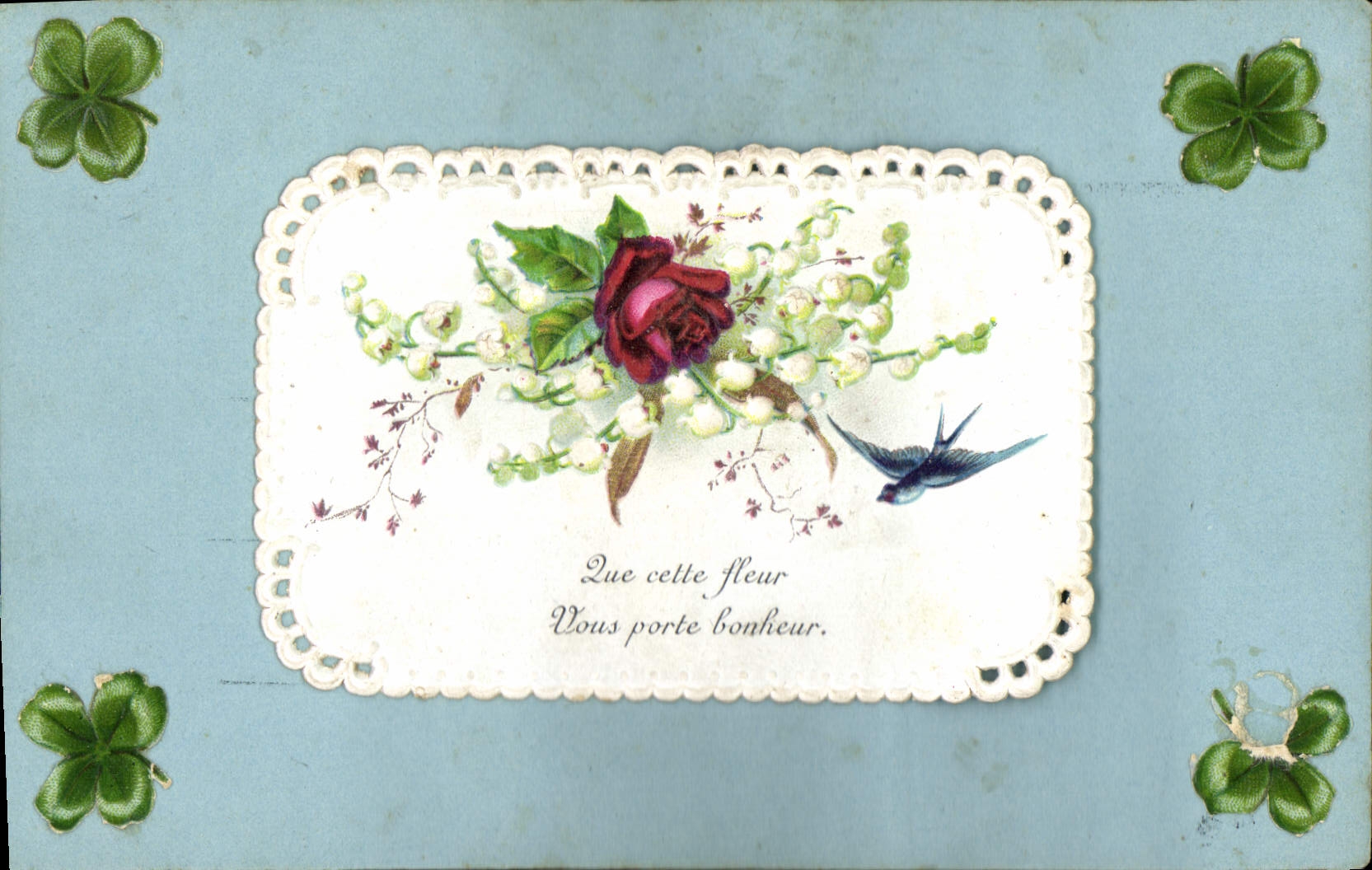 Flores de la fantasía de la POSTAL de la VENDIMIA