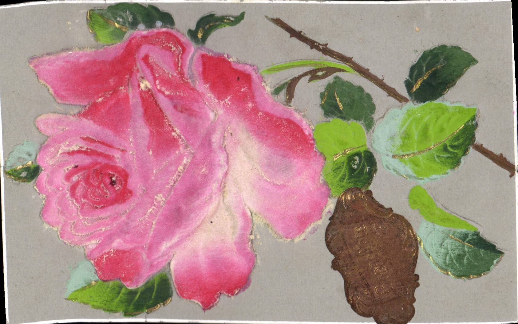 Flor de la fantasía de la POSTAL de la VENDIMIA