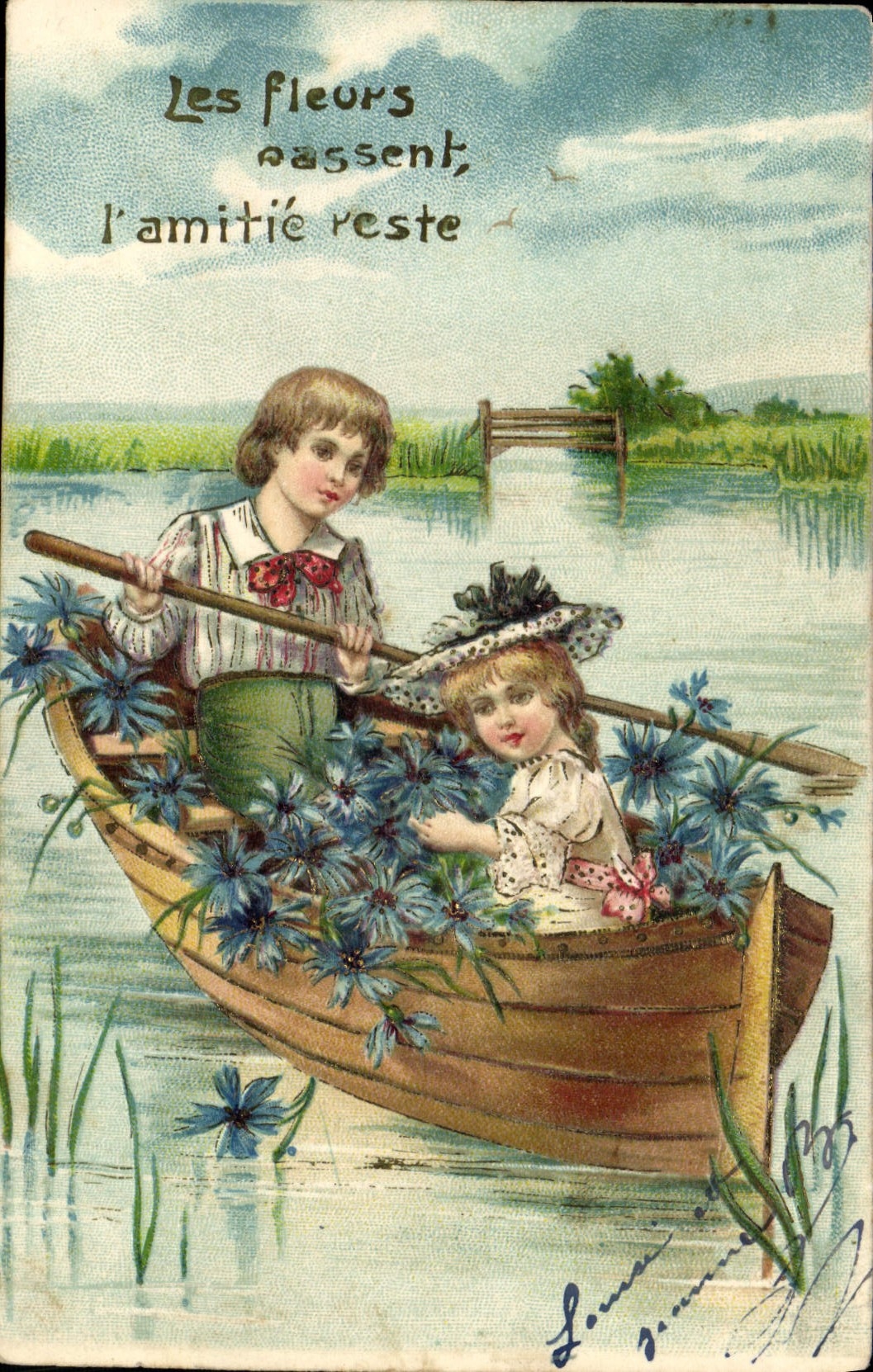 CPA Fantaisie Enfants Bateau